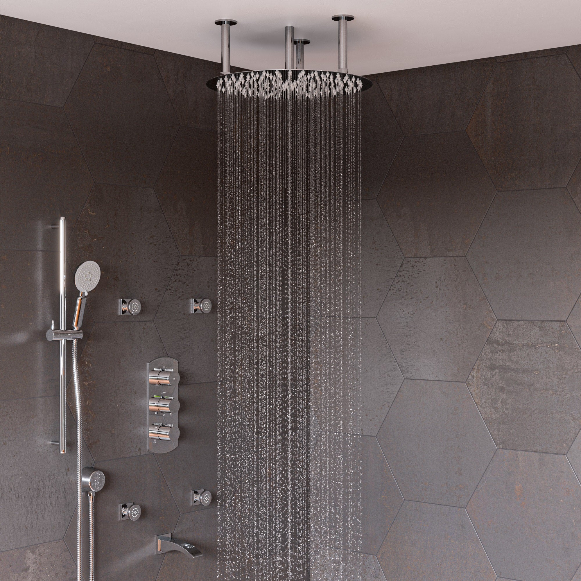 ALFI RAIN20R-PSS 20" Round Polished Solid Stainless Steel Ultra Thin Rain Shower Head