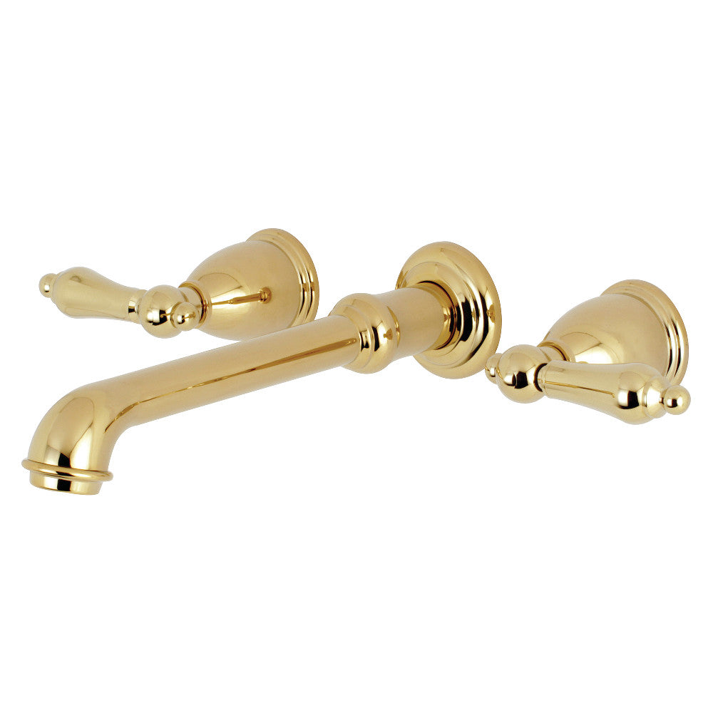 Kingston Brass KS7022AL English Country Two-Handle Wall Mount Roman Tub Faucet, Polished Brass