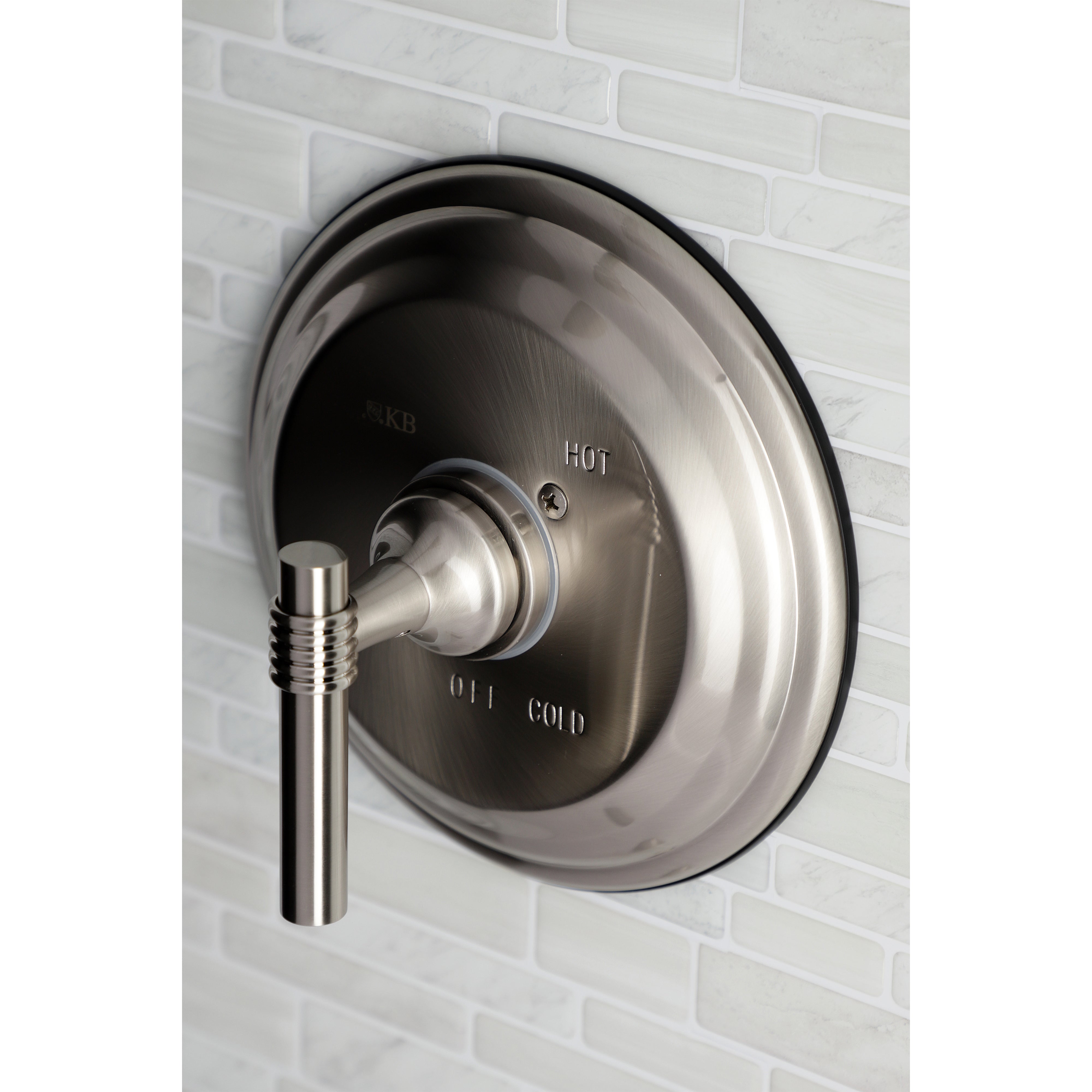 Kingston Brass KB2638MLLST Single-Handle Pressure Balanced Tub and Shower Faucet, Valve and Trim Only, Brushed Nickel