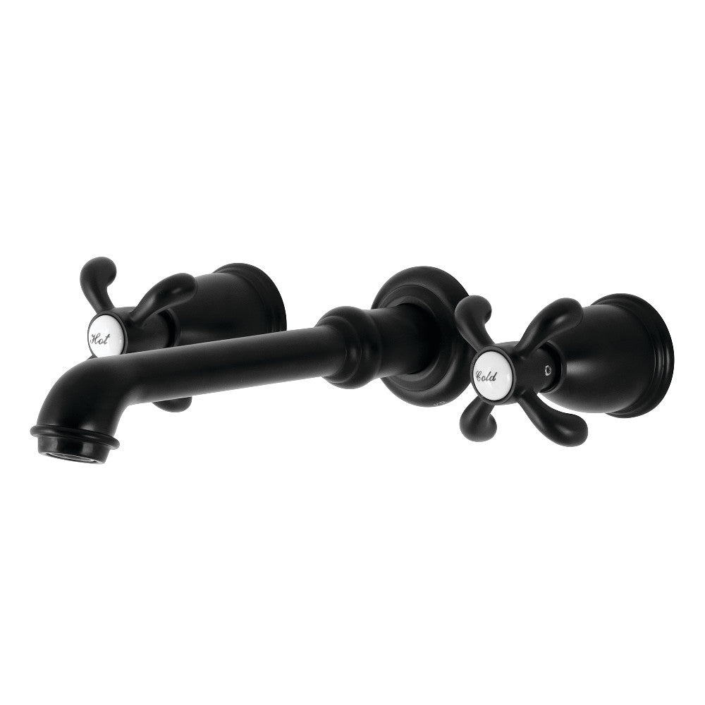 Kingston Brass KS7020TX French Country Two-Handle Wall Mount Roman Tub Faucet, Matte Black