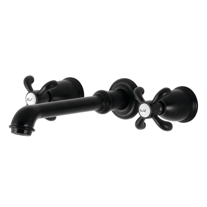 Kingston Brass KS7020TX French Country Two-Handle Wall Mount Roman Tub Faucet, Matte Black