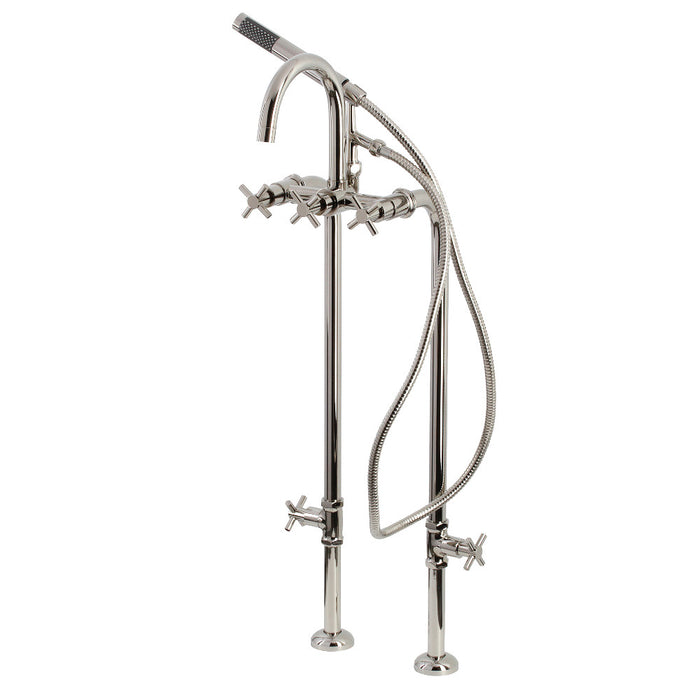 Aqua Vintage CCK8106DX Concord Freestanding Tub Faucet with Supply Line, Stop Valve, Polished Nickel