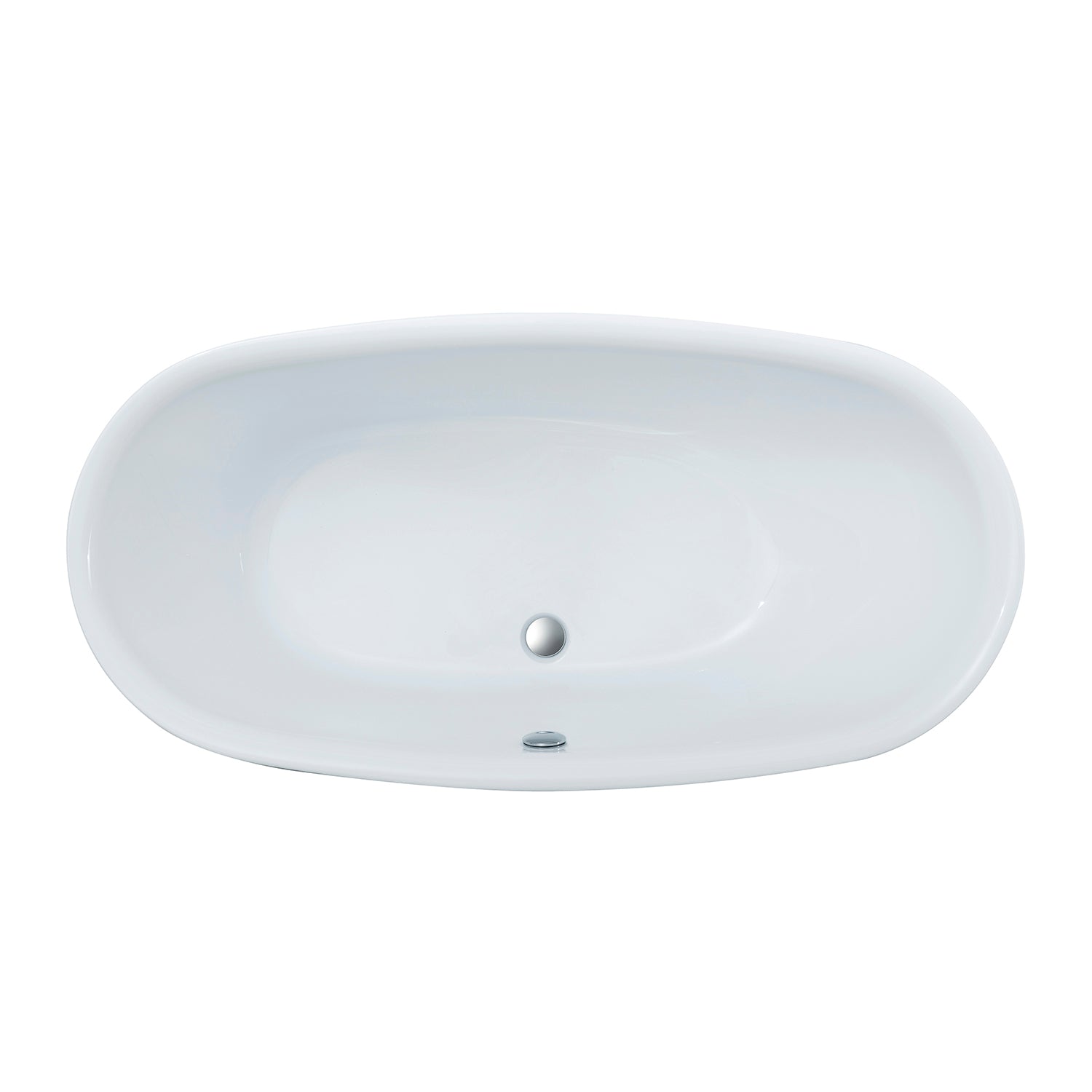 Kingston Brass VTOV593023U 59" Acrylic Oval Double Ended Freestanding Tub with Drain, Glossy White