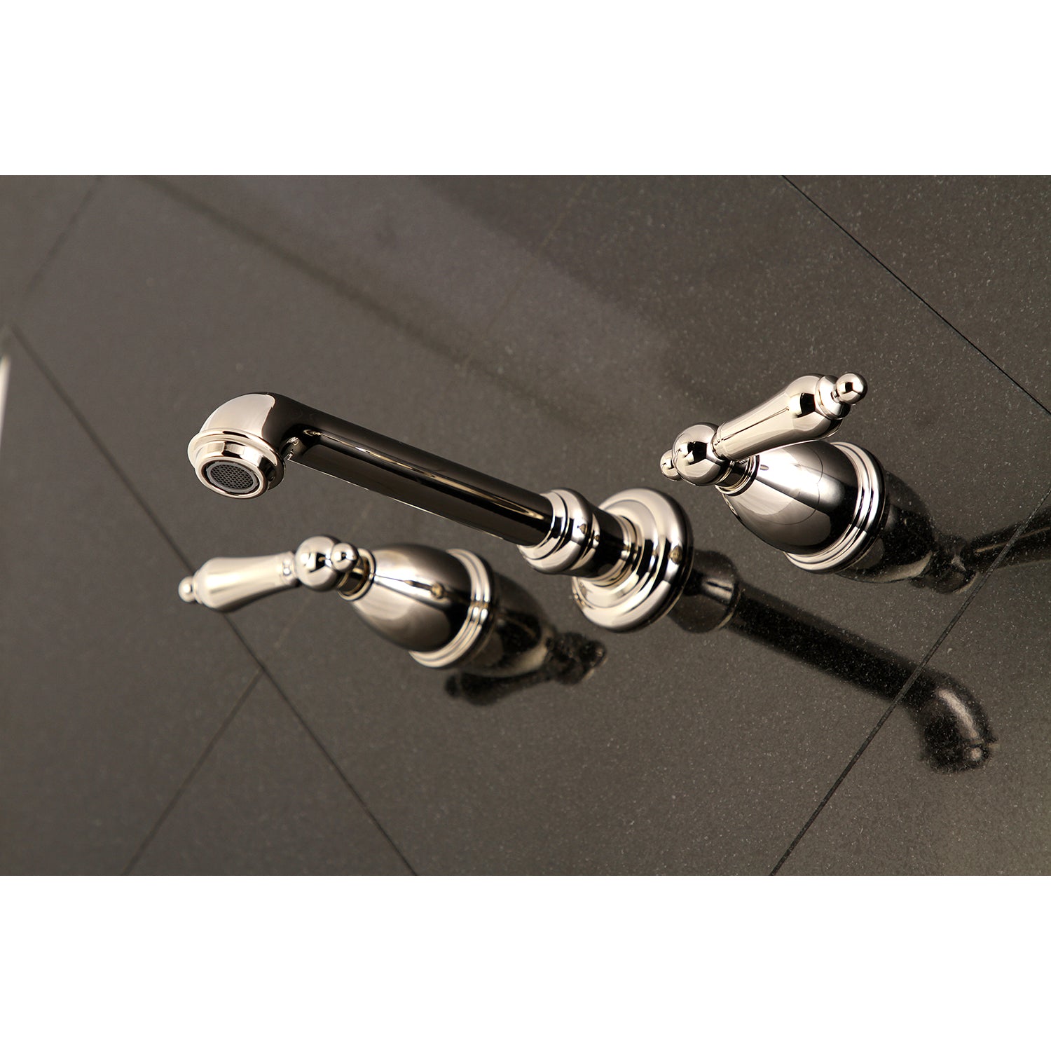 Kingston Brass KS7026AL English Country Two-Handle Wall Mount Roman Tub Faucet, Polished Nickel