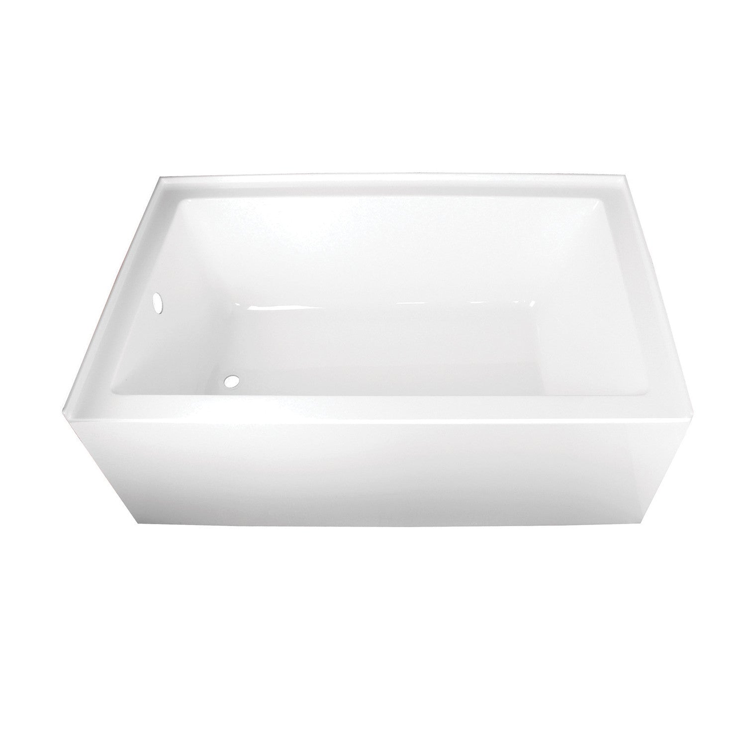 Aqua Eden VTAP603622L 60" Acrylic Rectangular 3-Wall Alcove Tub, Left Hand Drain, Glossy White