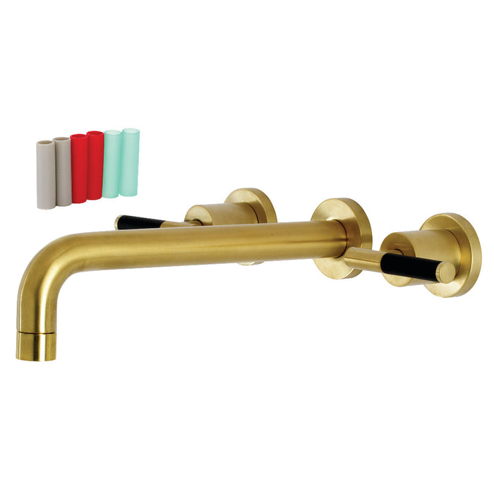 Kingston Brass KS8027CKL Kaiser Two-Handle Wall Mount Roman Tub Faucet, Brushed Brass