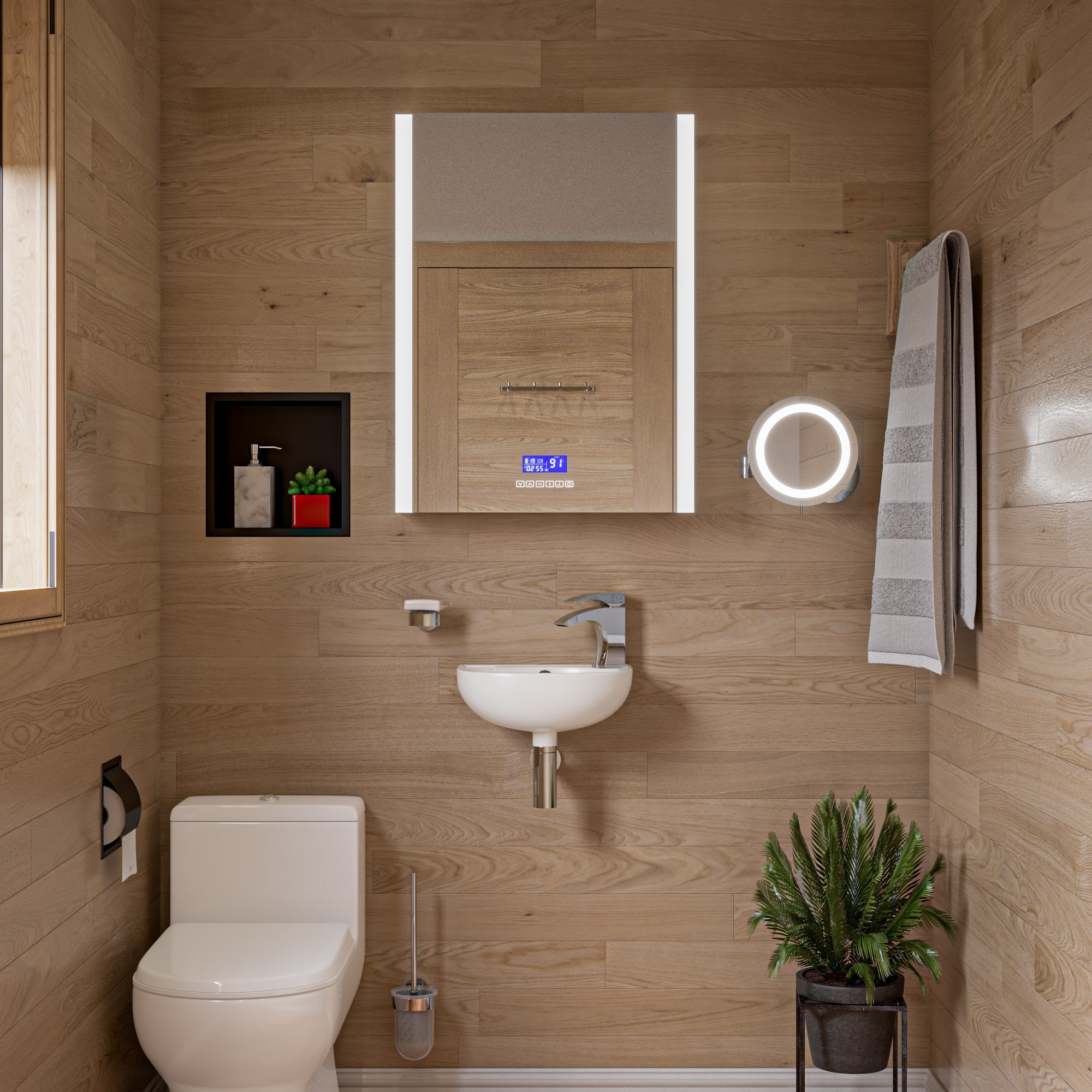 ALFI ABNC1212-BLA 12" x 12" Black Matte Stainless Steel Square Single Shelf Bath Shower Niche