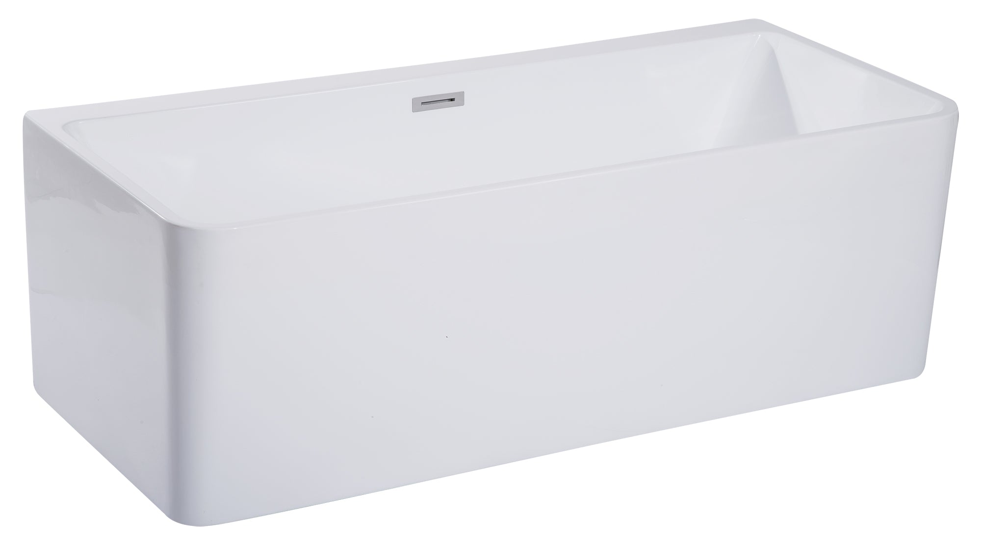 ALFI AB8859 67 inch White Rectangular Acrylic Free Standing Soaking Bathtub