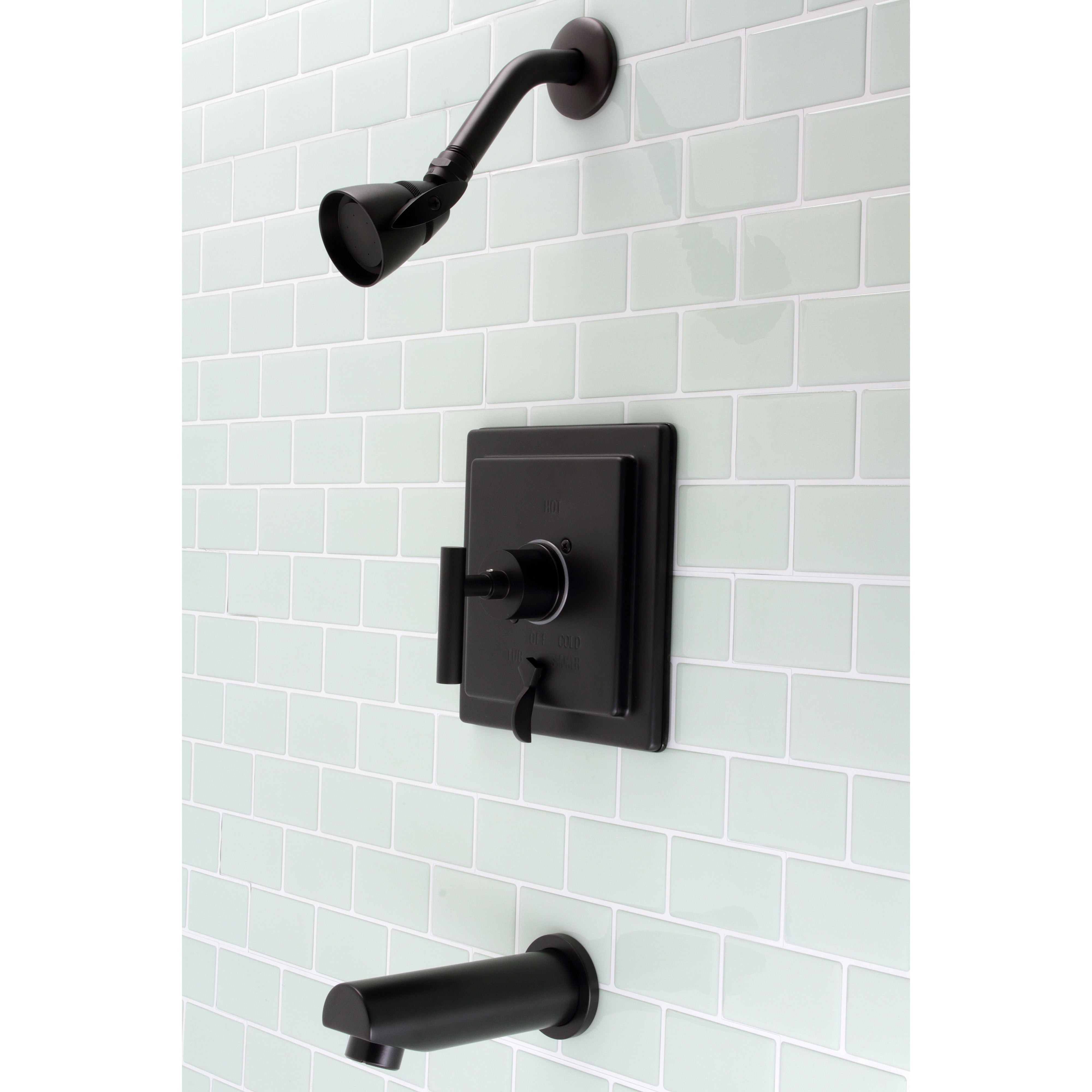 Kingston Brass KB86500CML Manhattan Single-Handle Pressure Balanced Tub and Shower Faucet, Matte Black