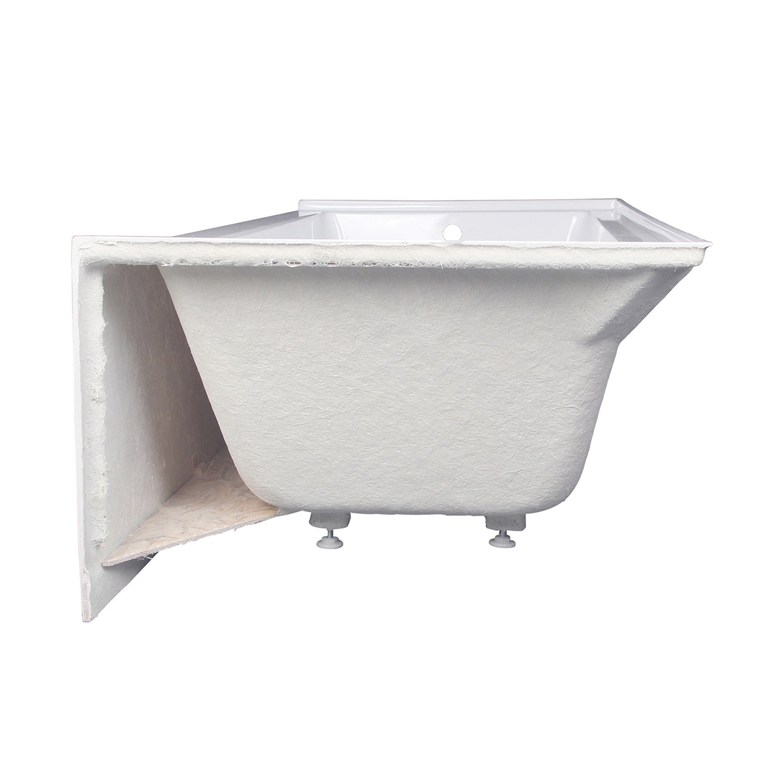 Aqua Eden VTAP603222L 60" Acrylic Rectangular 3-Wall Alcove Tub, Left Hand Drain Hole, Glossy White