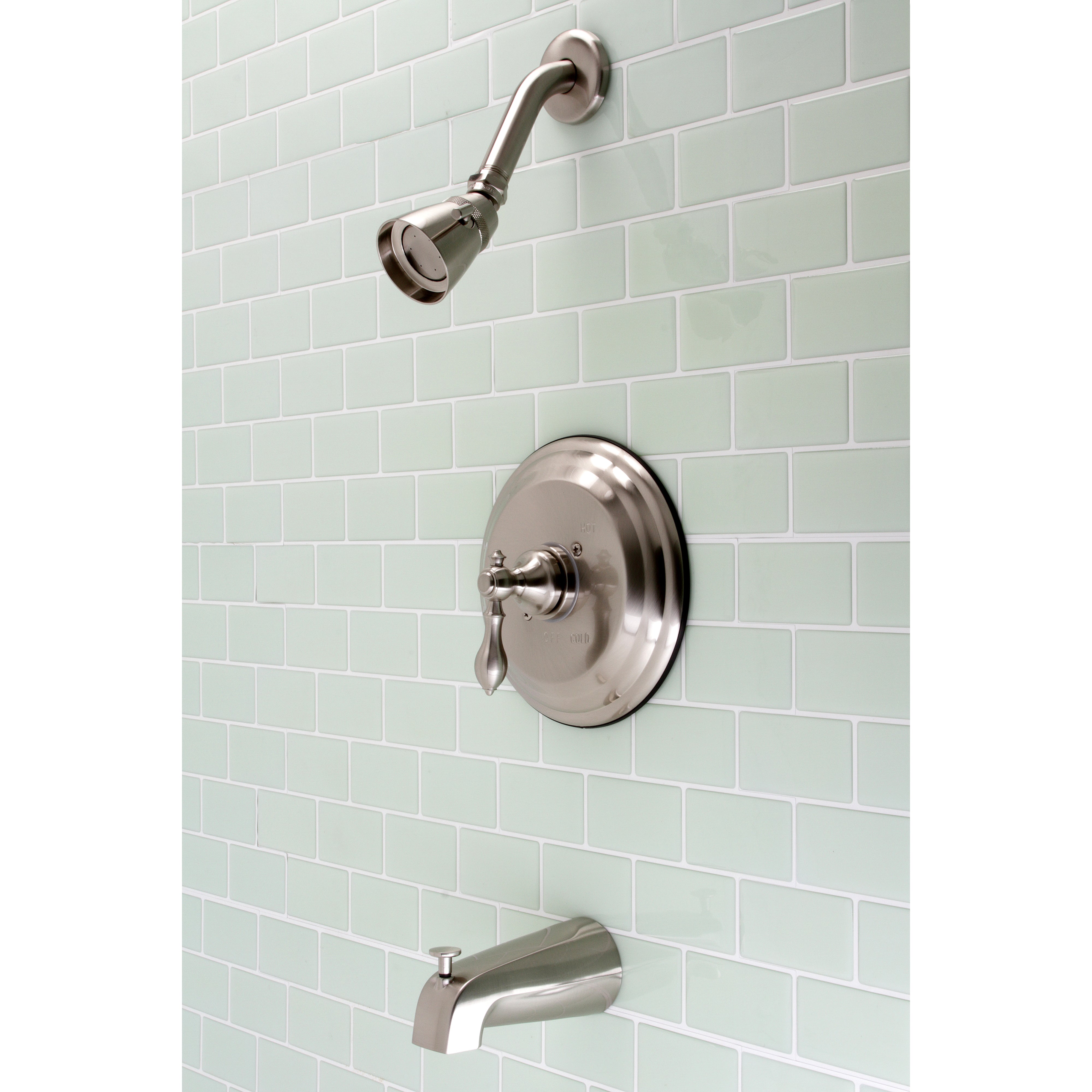 Kingston Brass KB3638ACL American Classic Single-Handle Pressure Balanced Tub and Shower Faucet, Brushed Nickel