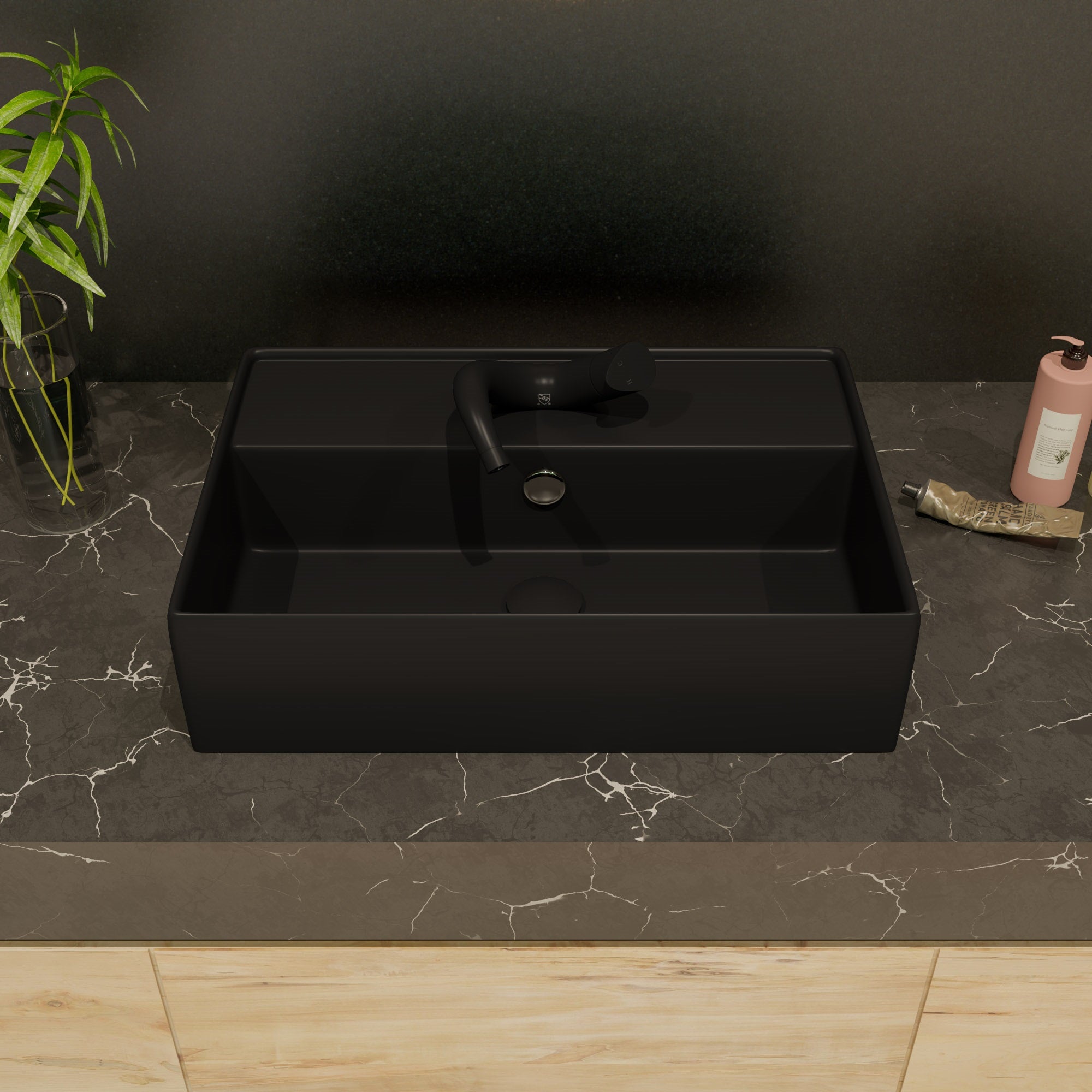 ALFI AB1572-BM Black Matte Wave Single Lever Bathroom Faucet