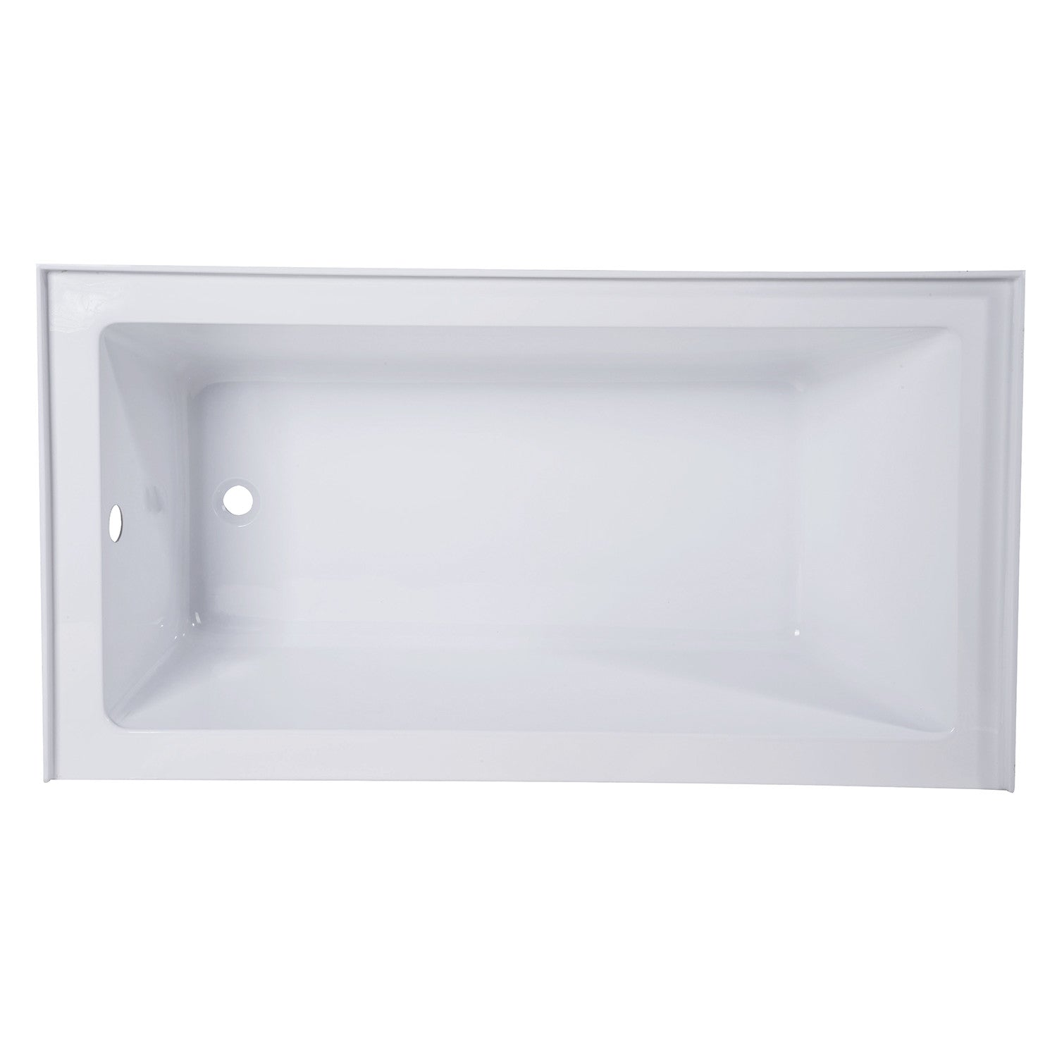 Aqua Eden VTAP543022L 54" Acrylic Rectangular 3-Wall Alcove Tub, Left Hand Drain, Glossy White