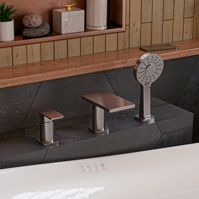 ALFI AB2879-BN Brushed Nickel Deck Mounted Tub Filler with Hand Held Showerhead