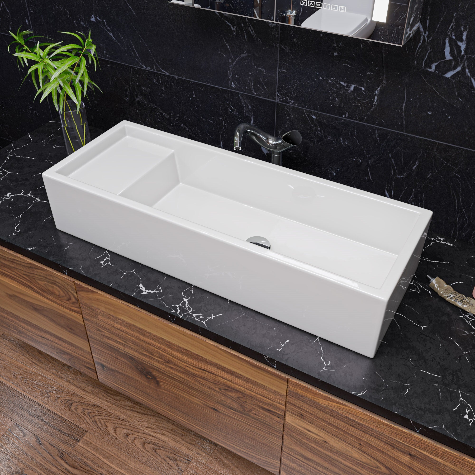 ALFI AB1570-PC Tall Wave Polished Chrome Single Lever Bathroom Faucet