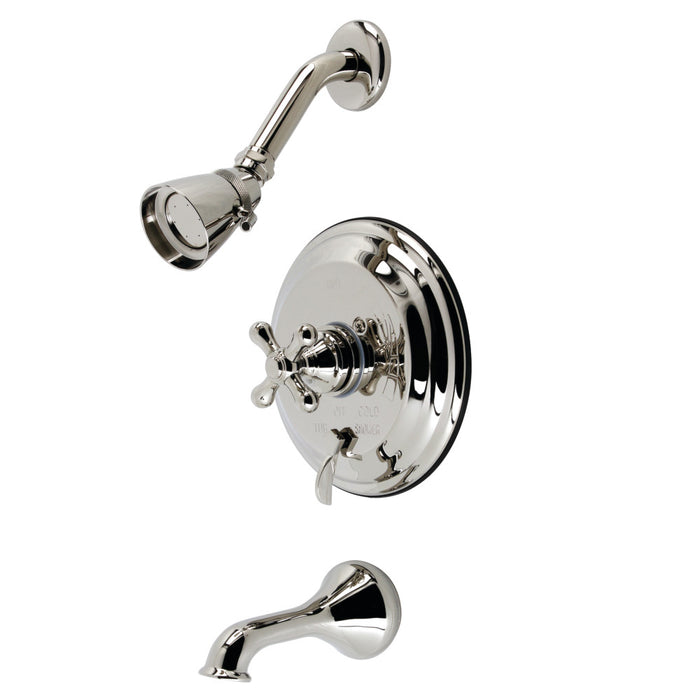 Kingston Brass KB36360AX Restoration Single-Handle Pressure Balanced Tub and Shower Faucet, Polished Nickel