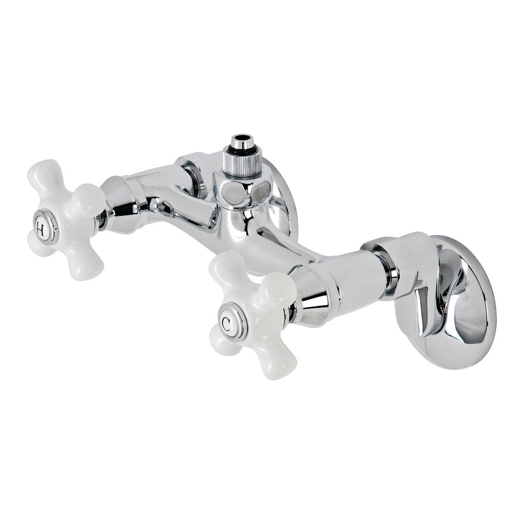 Kingston Brass CC2131PX Vintage Wall Mount Tub Faucet Body with Riser Adapter, Polished Chrome