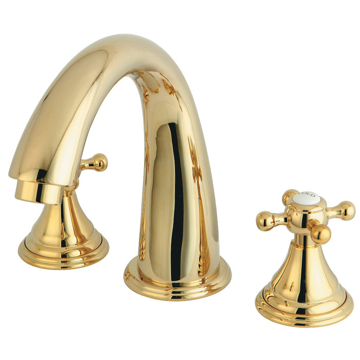 Kingston Brass KS5362BX Vintage Two-Handle Deck Mount Roman Tub Faucet, Polished Brass