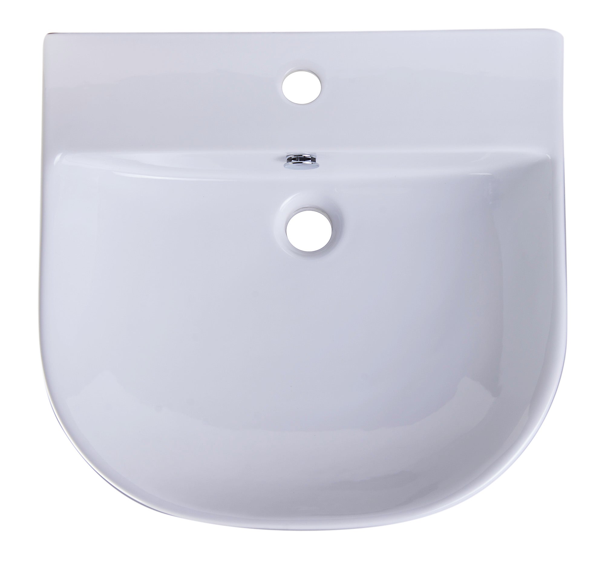 ALFI AB110  20" White D-Bowl Porcelain Wall Mounted Bath Sink