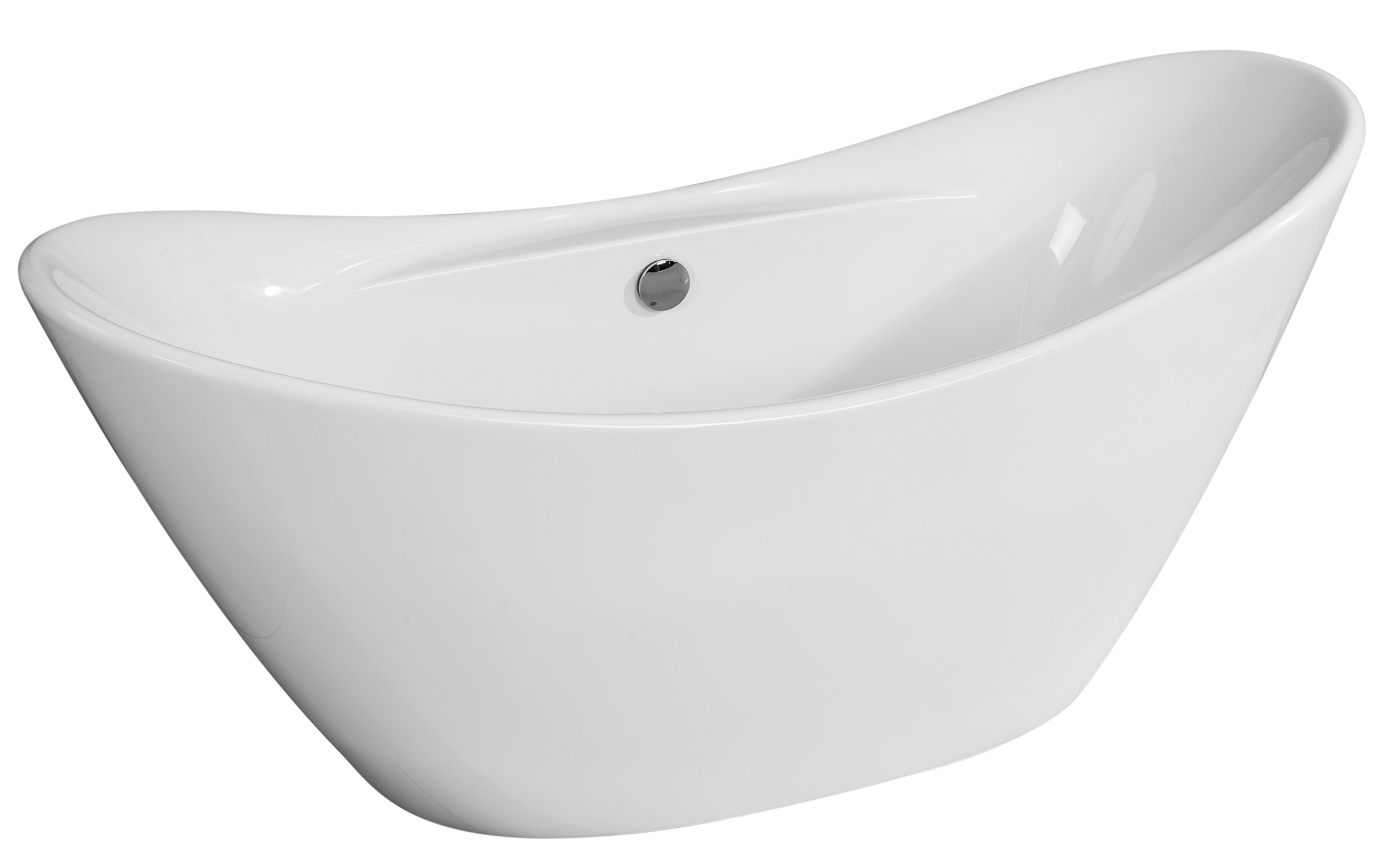 ALFI AB8803 68 inch White Oval Acrylic Free Standing Soaking Bathtub