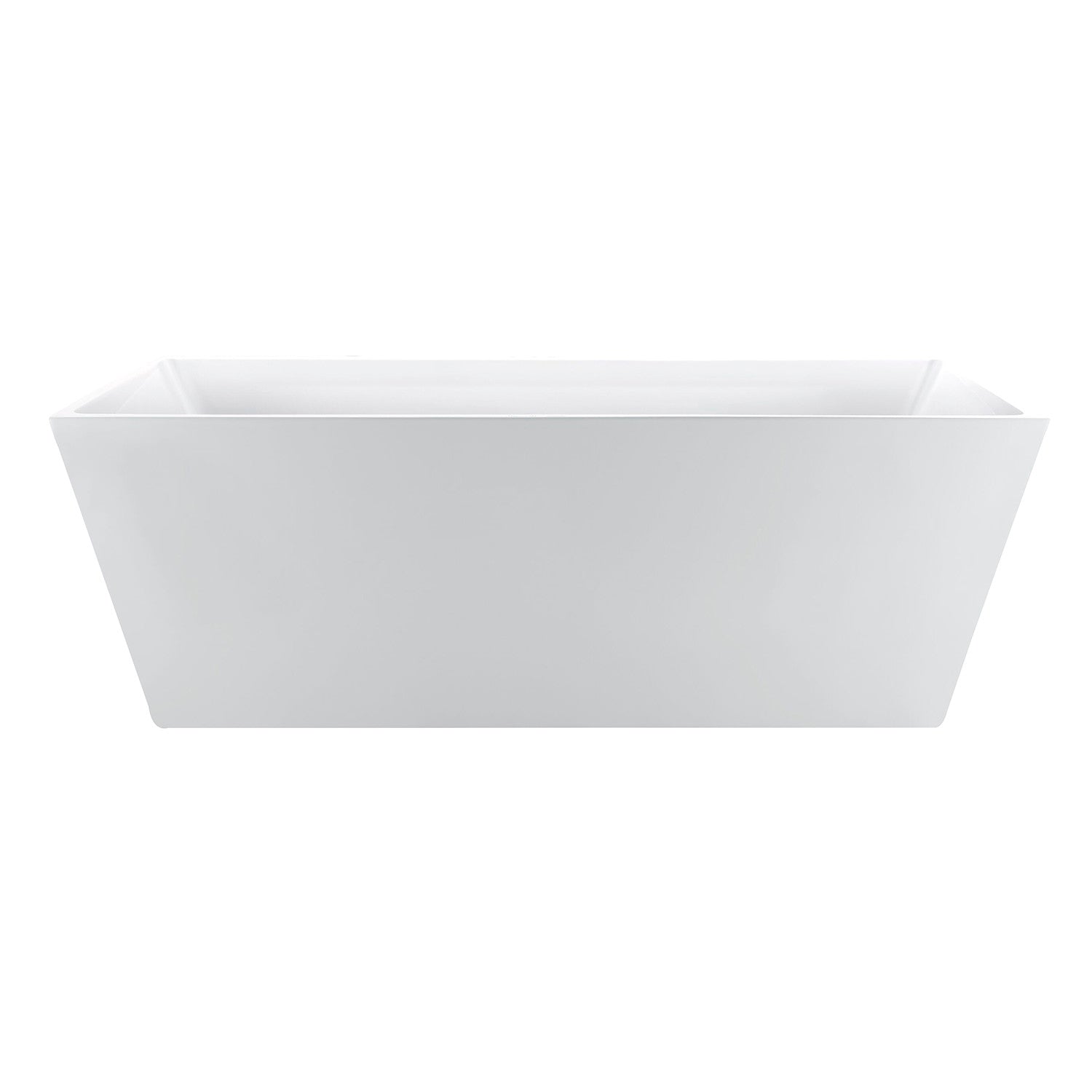 Kingston Brass VTSQ533024 53" Acrylic Rectangular Double Ended Freestanding Tub with Drain, Glossy White