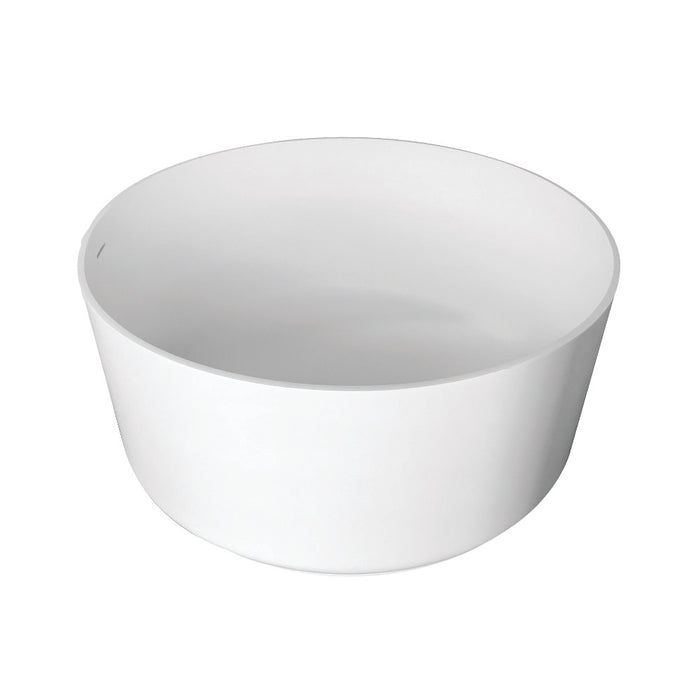 Kingston Brass VRTRO515224 51" Solid Surface Round Double Ended Freestanding Tub with Drain, Matte White