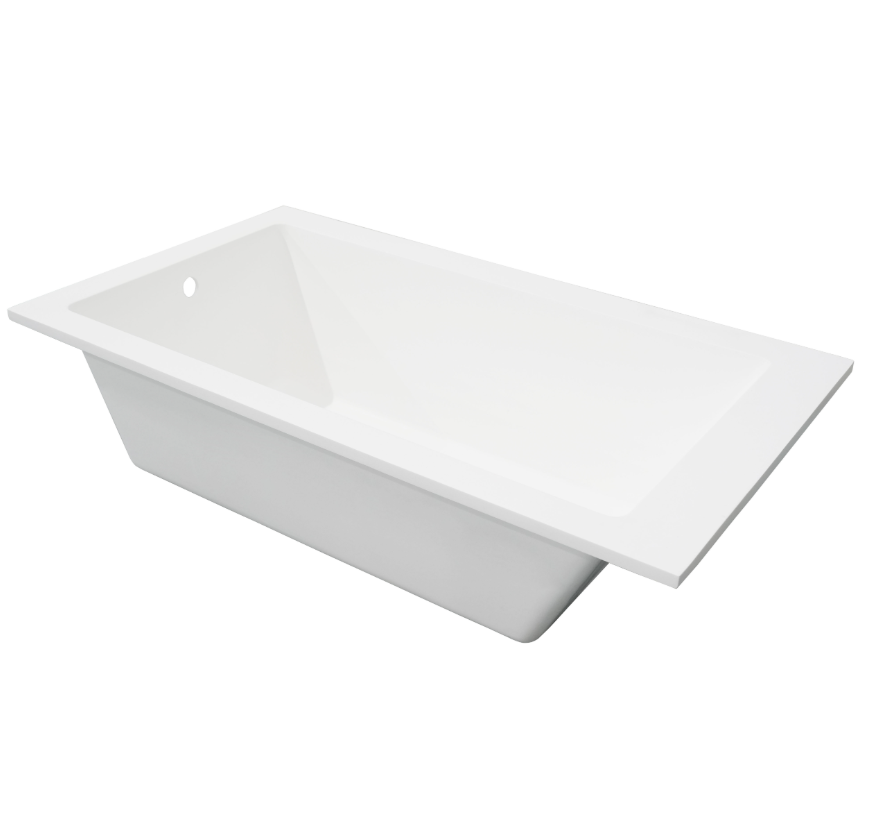 ALFI AB9933S White Resin Solid Surface 59" Rectangular Drop In Bathtub