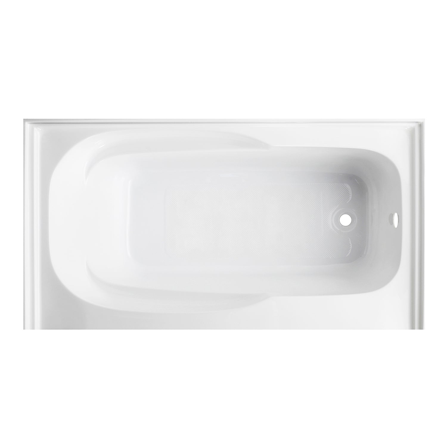 Aqua Eden VTAM6031R21A 60" Acrylic Rectangular 3-Wall Alcove Tub with Armrests and Anti-Skid Surface, Right Hand Drain, Glossy White