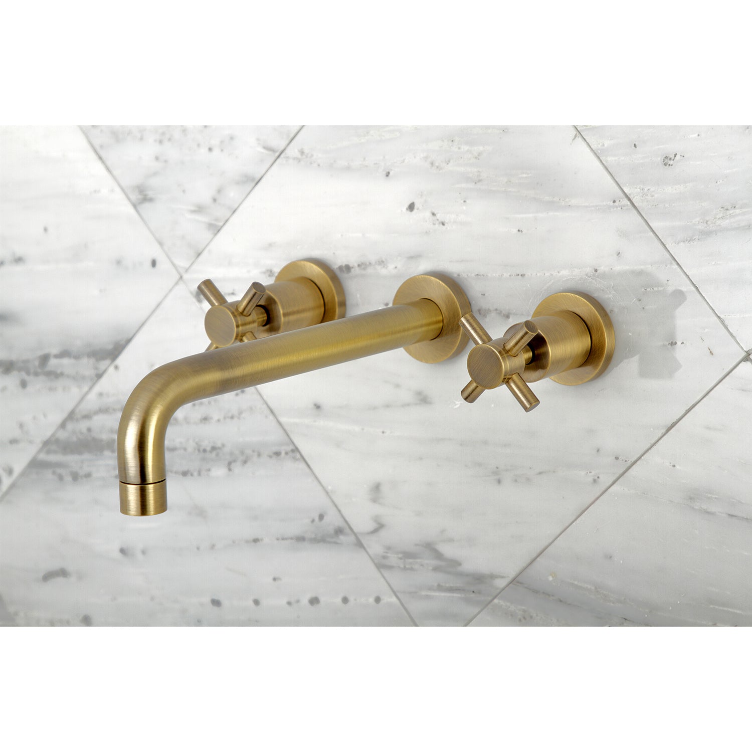 Kingston Brass KS8023DX Concord Two-Handle Wall Mount Roman Tub Faucet, Antique Brass