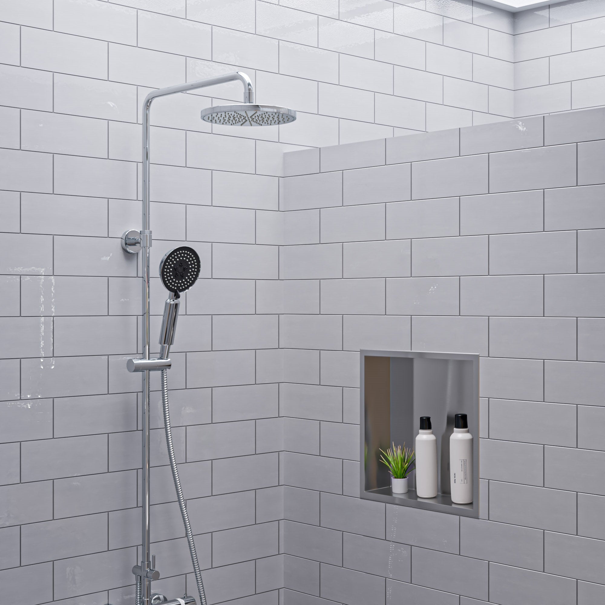 ALFI AB2867-PC Polished Chrome Round Style Thermostatic Exposed Shower Set