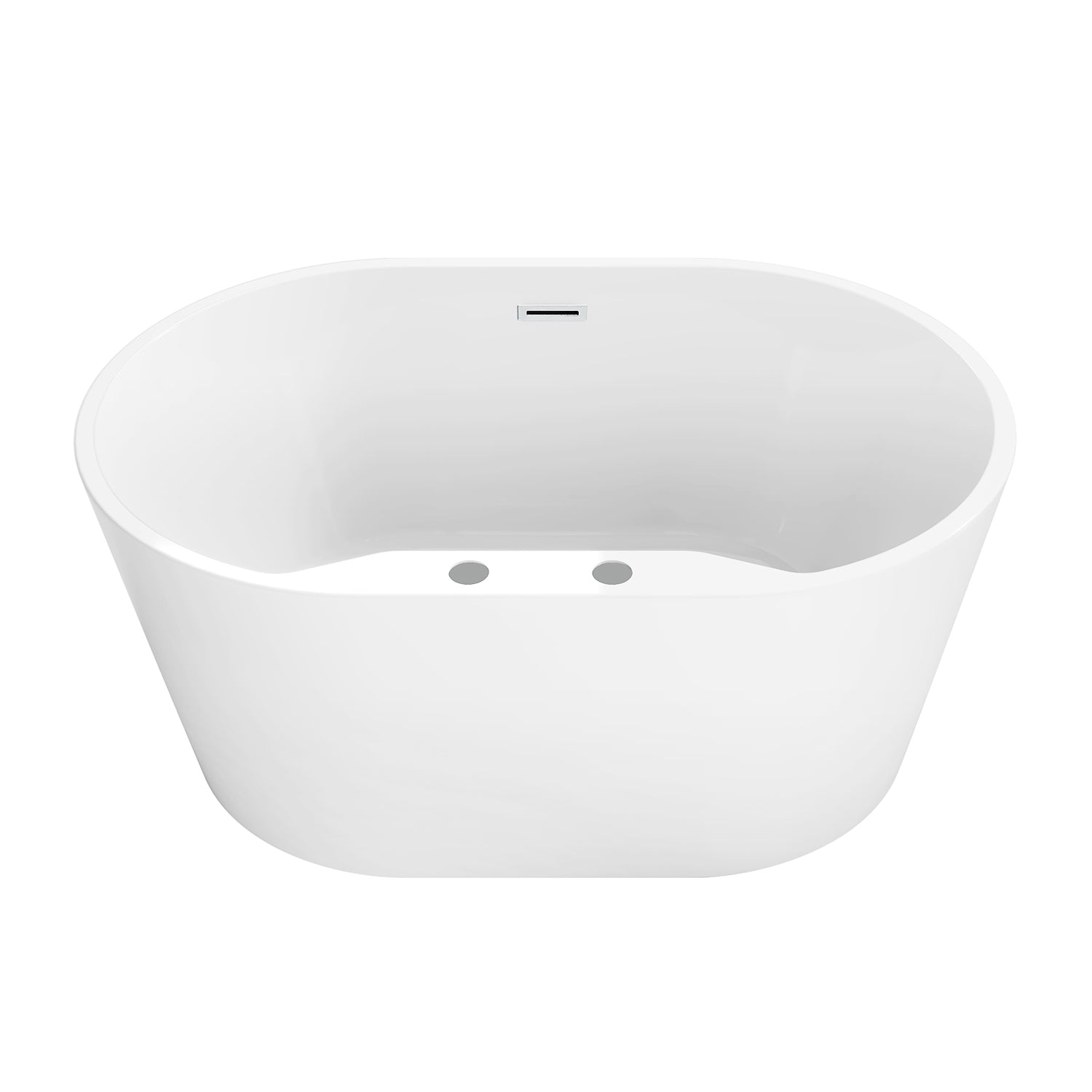 Kingston Brass VT7DE513423 51" Acrylic Oval Double Ended Freestanding Tub with Drain, Glossy White