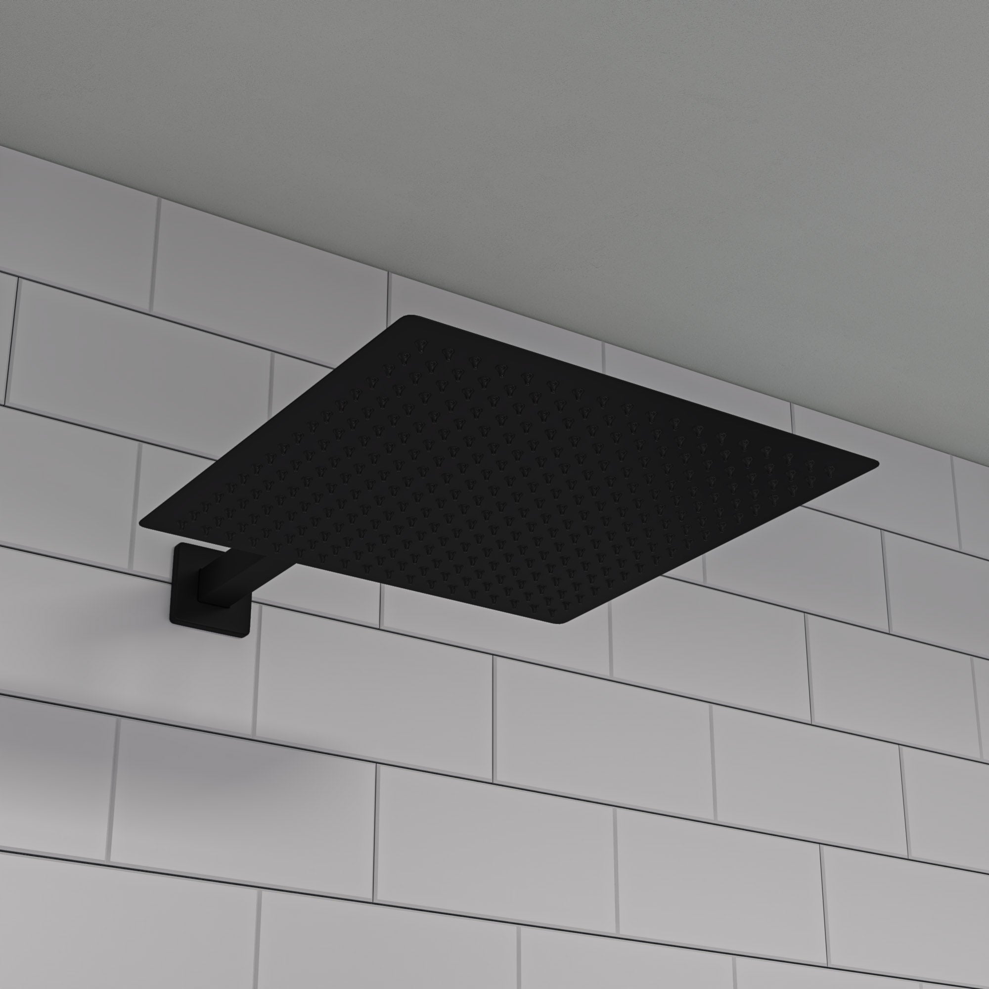 ALFI RAIN16S-BM Matte Black Stainless Steel 16" Square Ultra-Thin Rain Shower Head