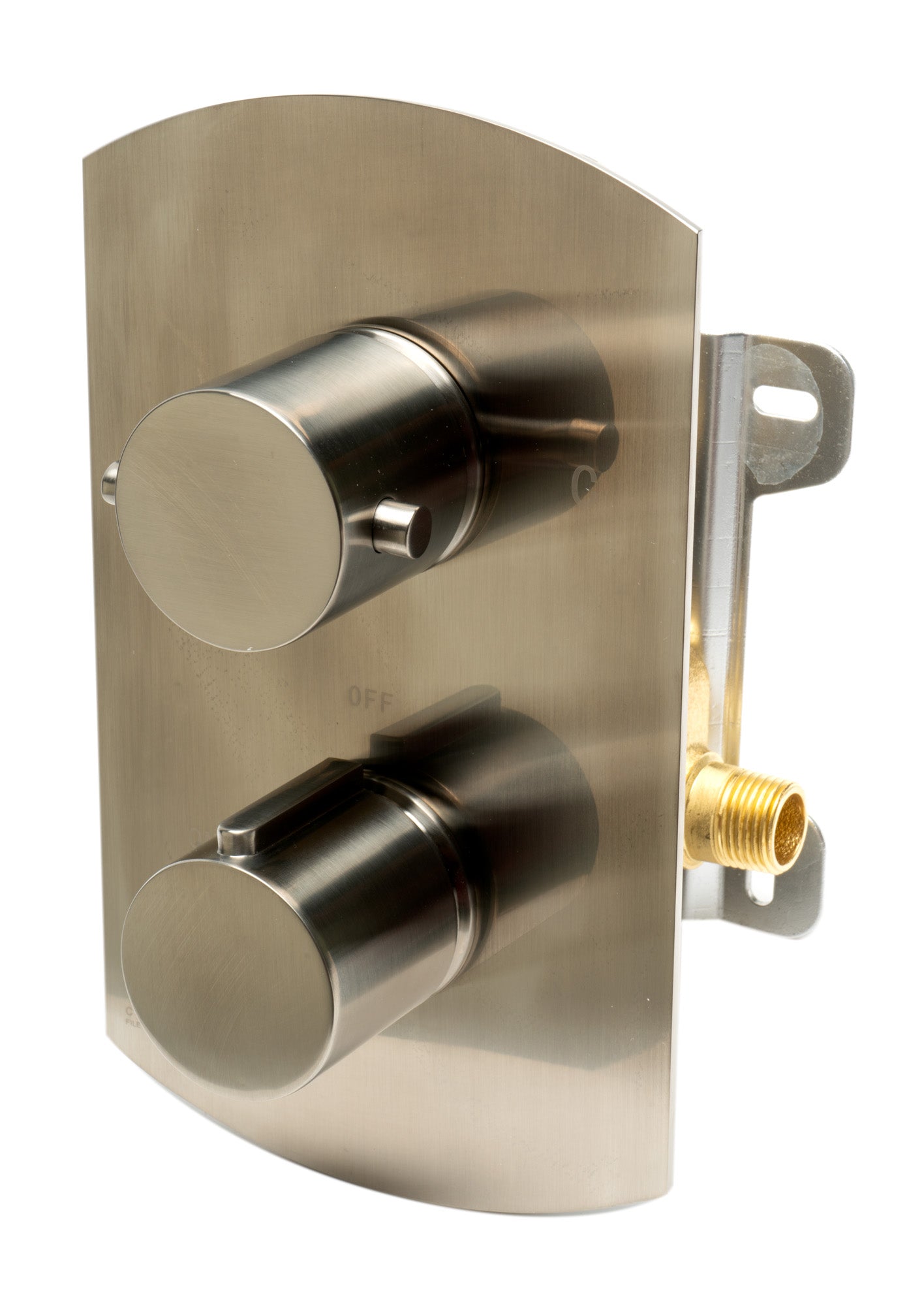 ALFI AB3809-BN Brushed Nickel Round Knob 1 Way Thermostatic Shower Mixer