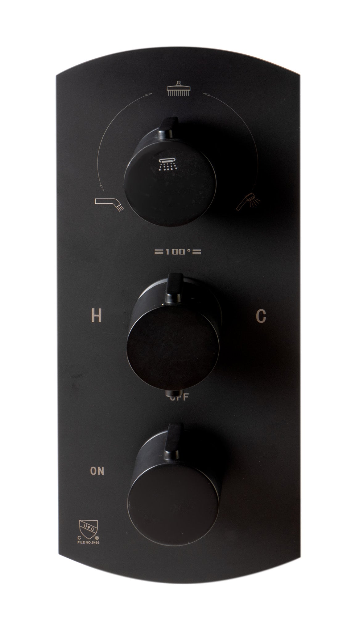 ALFI AB4001-BM Black Matte 3-Way Thermostatic Valve Shower Mixer Round Knobs