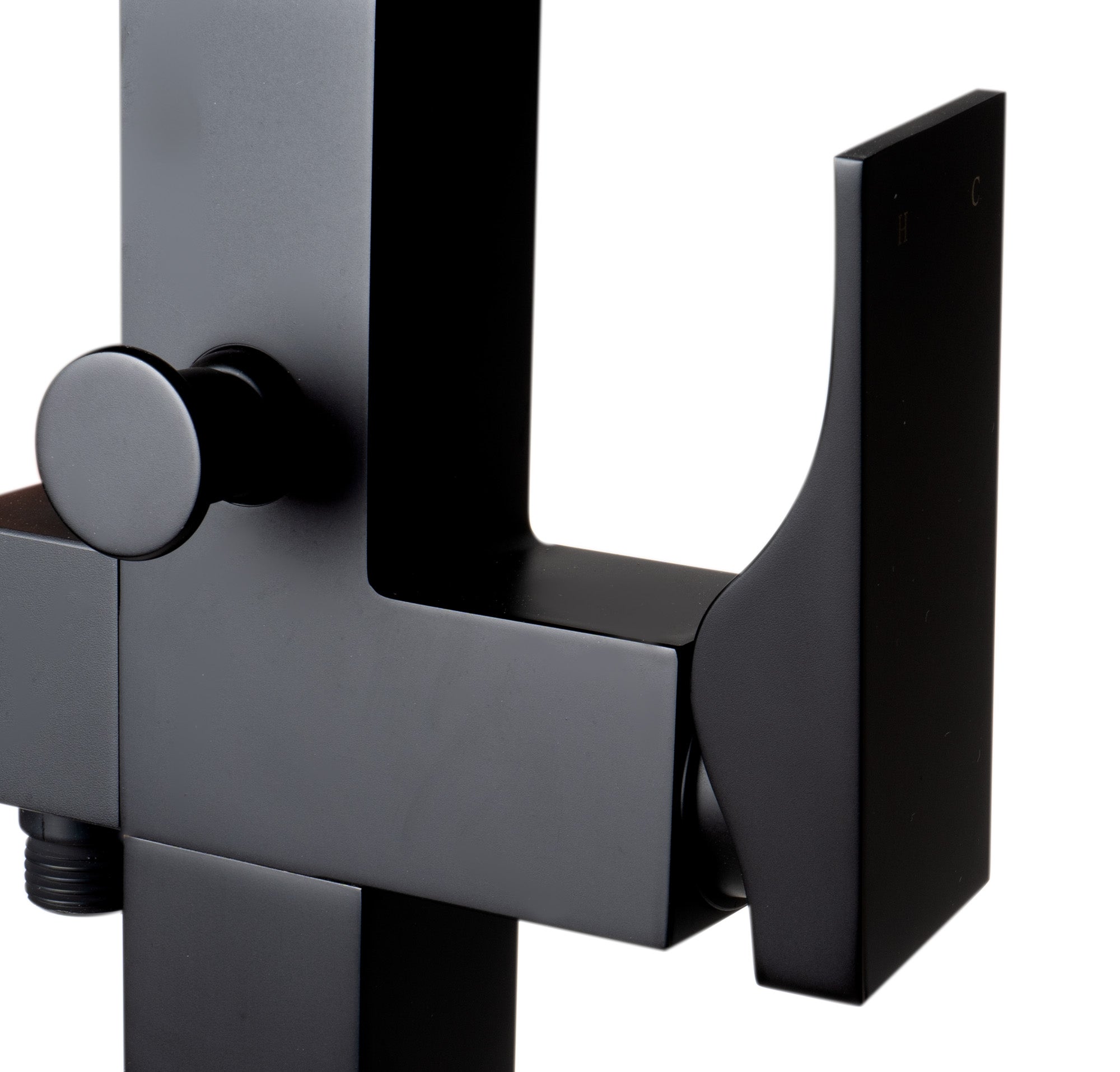 ALFI AB2180-BM Black Matte Single Lever Floor Mounted Tub Filler Mixer w Hand Held Shower Head