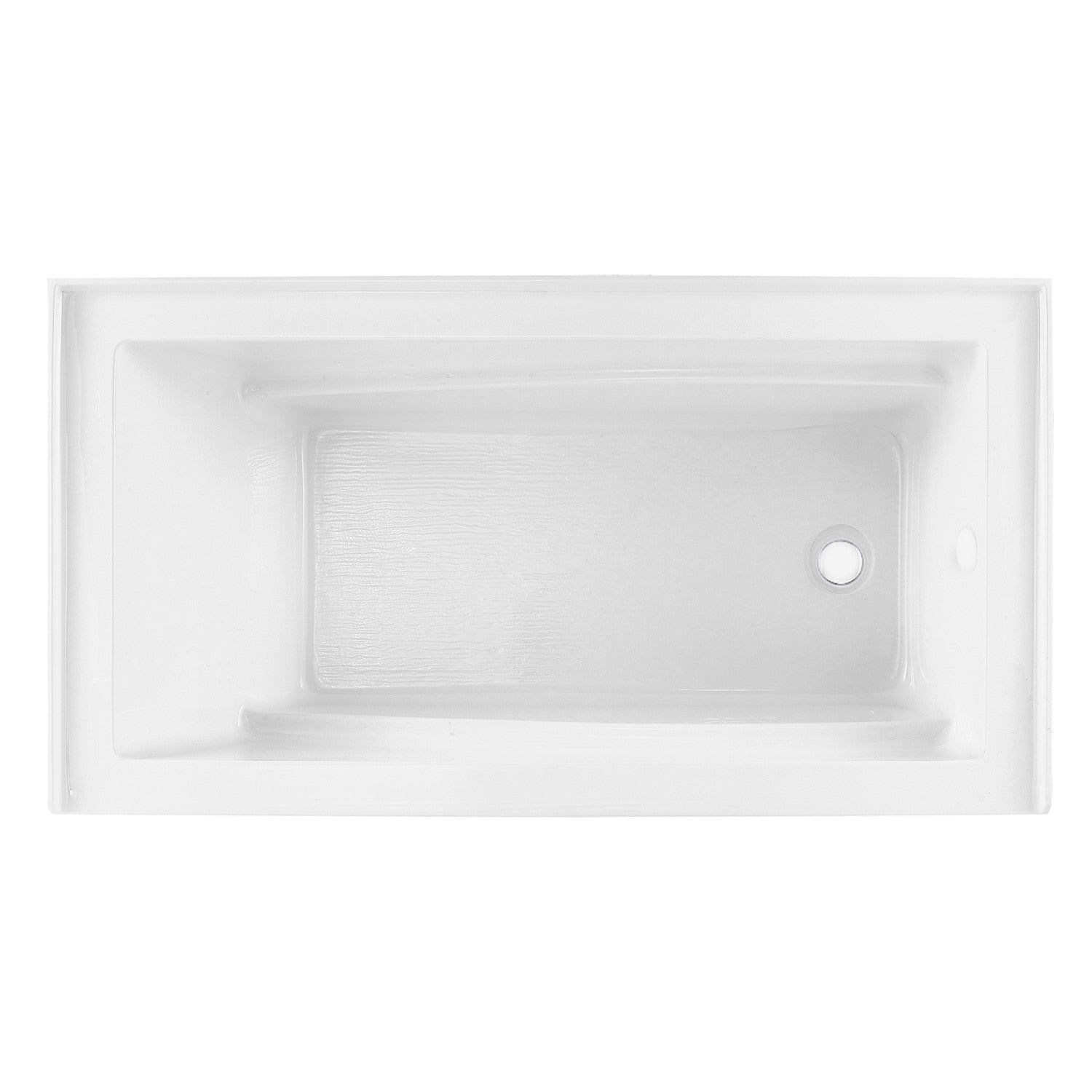 Aqua Eden VTAM6032R22D 60" Acrylic Rectangular 3-Wall Alcove Tub with Armrest and Anti-Skid Surface, Right Hand Drain, Glossy White