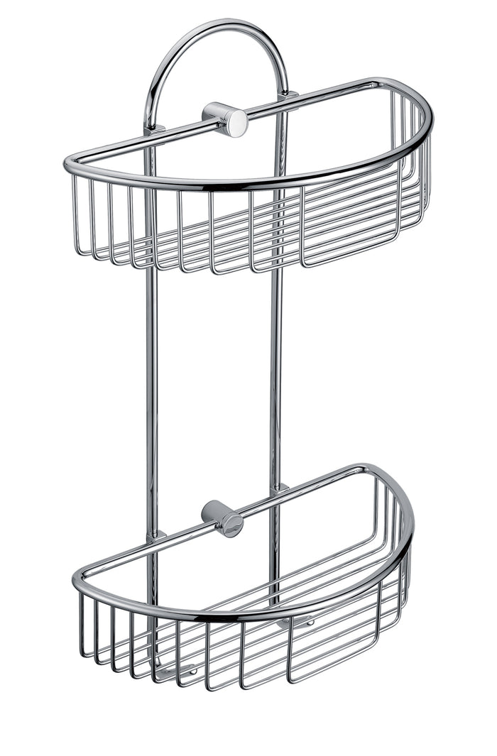 ALFI AB9534 Polished Chrome Wall Mounted Double Basket Shower Shelf Bathroom Accessory