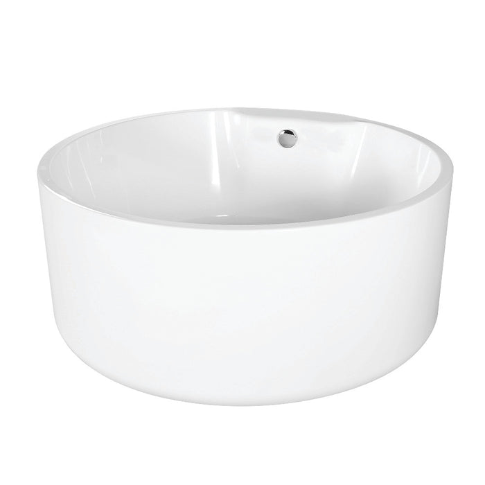 Kingston Brass VTRO535323 53" Acrylic Round Double Ended Freestanding Tub with Drain, Glossy White
