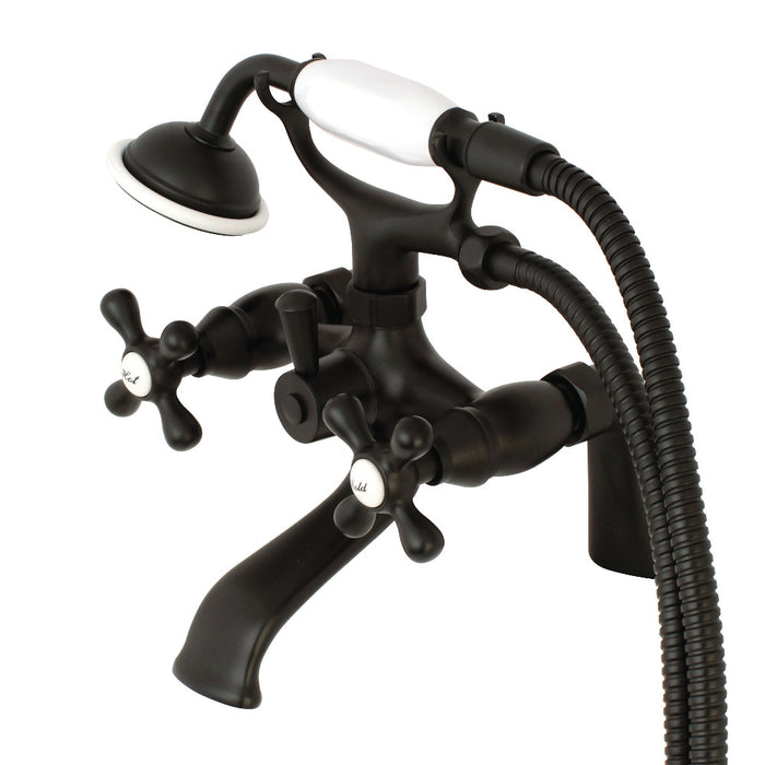 Kingston Brass KS267ORB Kingston 6" Center Deck-Mount Clawfoot Tub Faucet with Hand Shower, Oil Rubbed Bronze