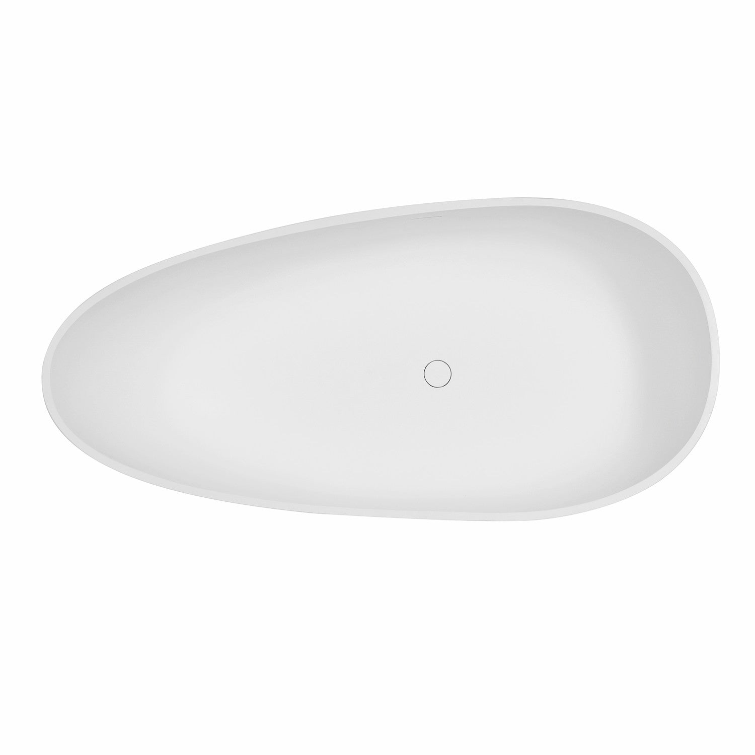 Kingston Brass VRTOV683321WG 67" Solid Surface Egg Shaped Double Ended Freestanding Tub with Drain, Glossy White/Matte Gray