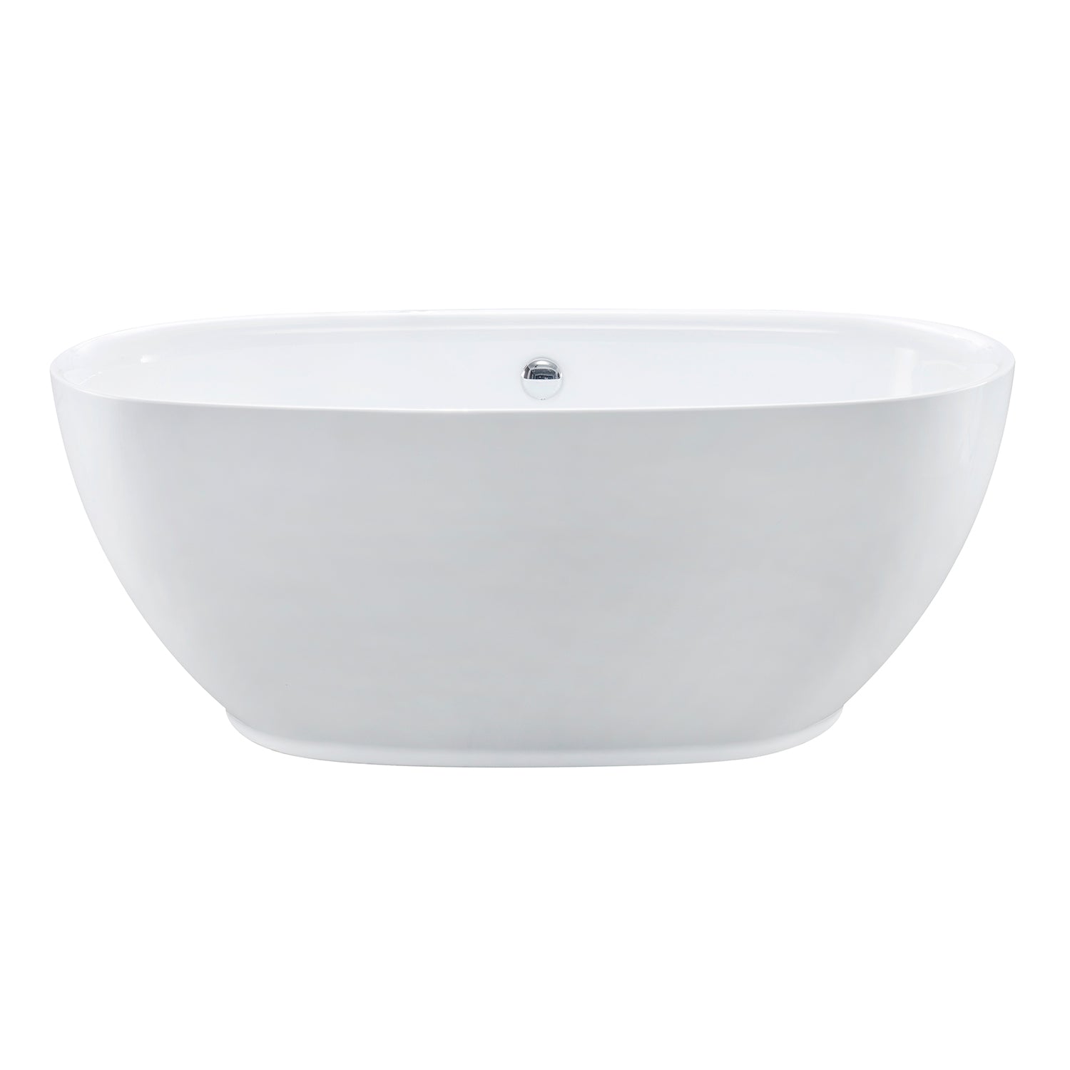 Kingston Brass VTOV593023U 59" Acrylic Oval Double Ended Freestanding Tub with Drain, Glossy White