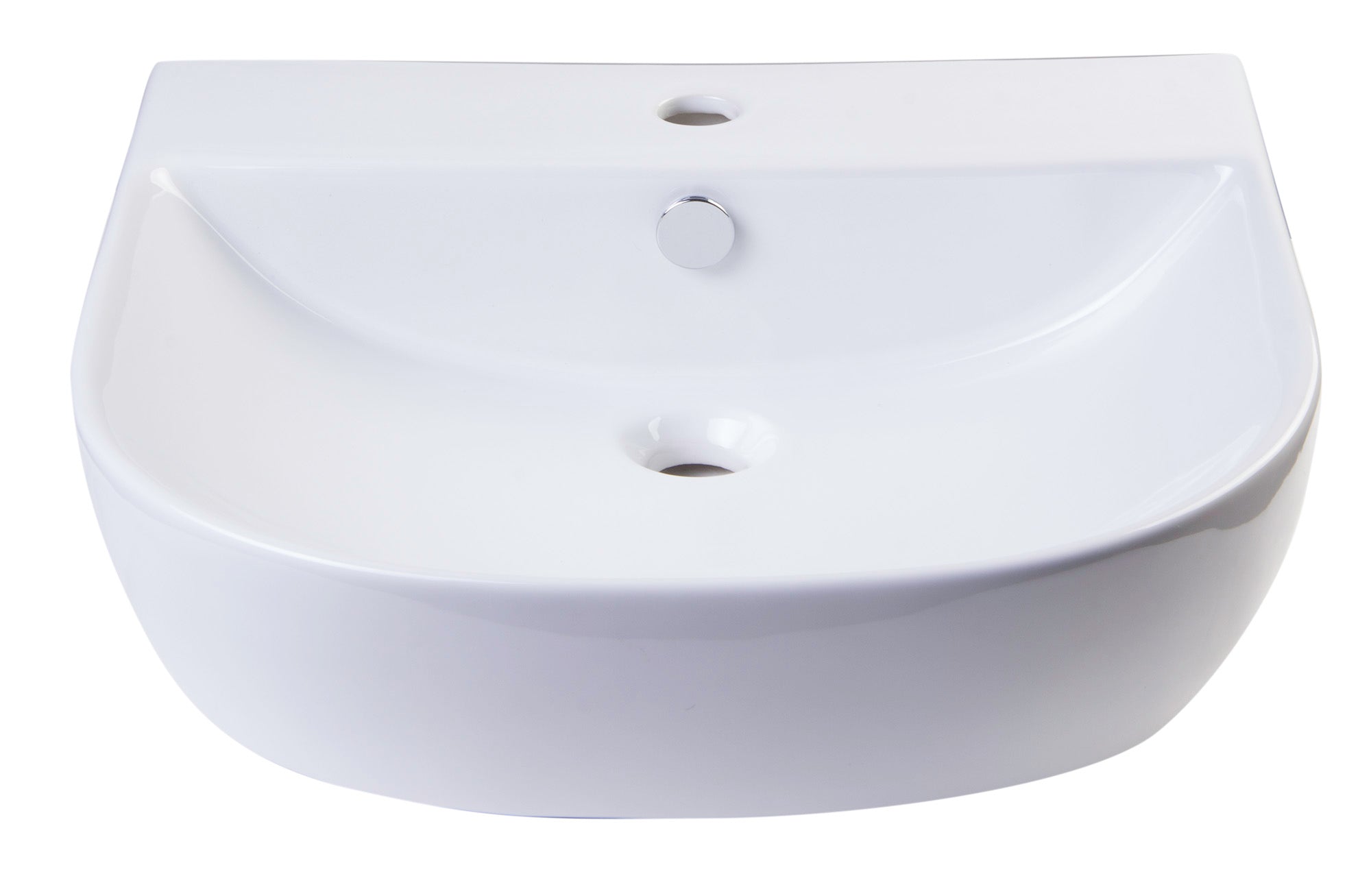 ALFI AB110  20" White D-Bowl Porcelain Wall Mounted Bath Sink