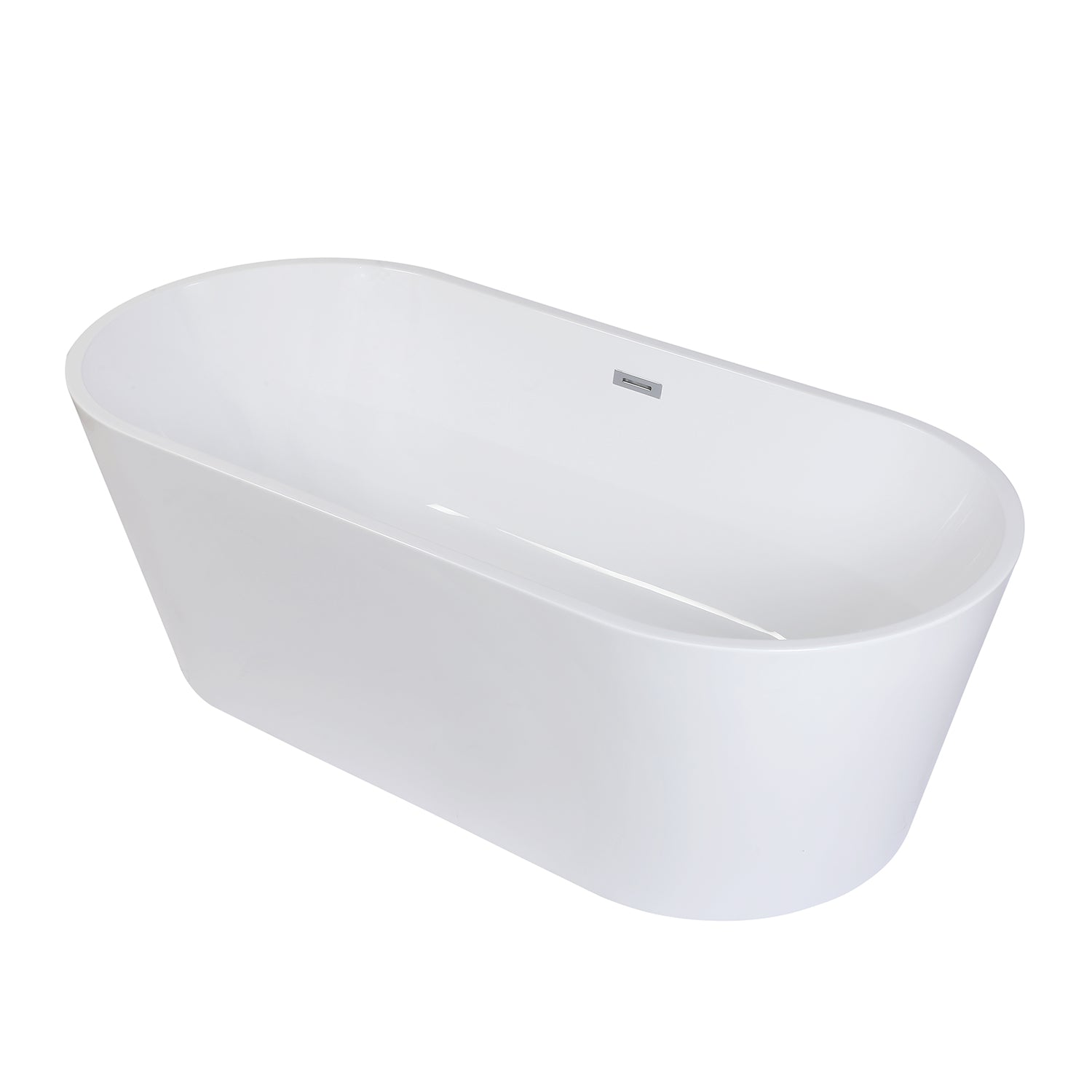 Kingston Brass VTDE713223T 71" Acrylic Oval Double Ended Freestanding Tub with Drain, Glossy White