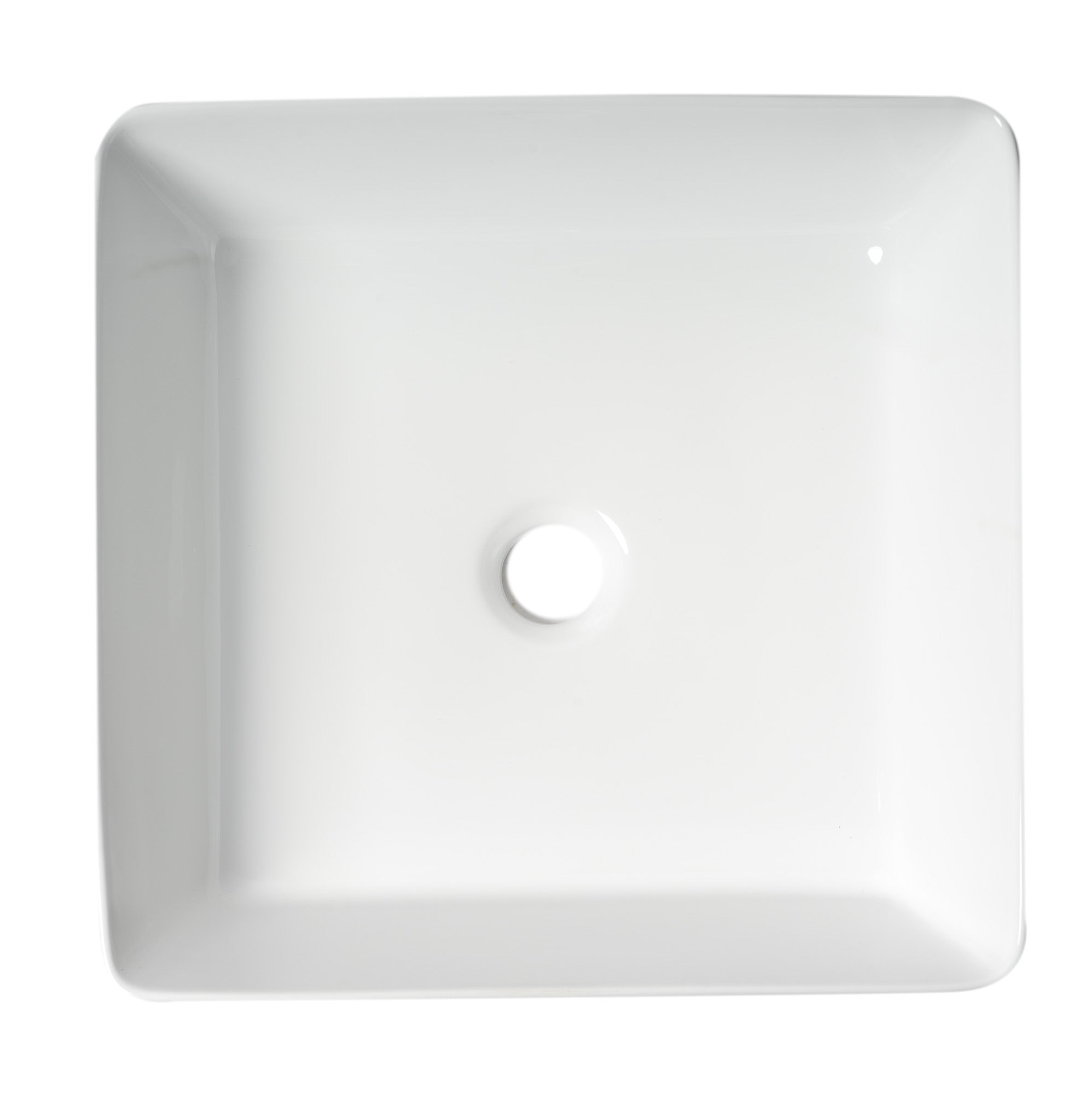 ALFI ABC903-W White 16" Modern Square Above Mount Ceramic Sink
