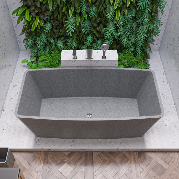 ALFI ABCO71TUB 71" Solid Concrete Rectangular Freestanding Bathtub