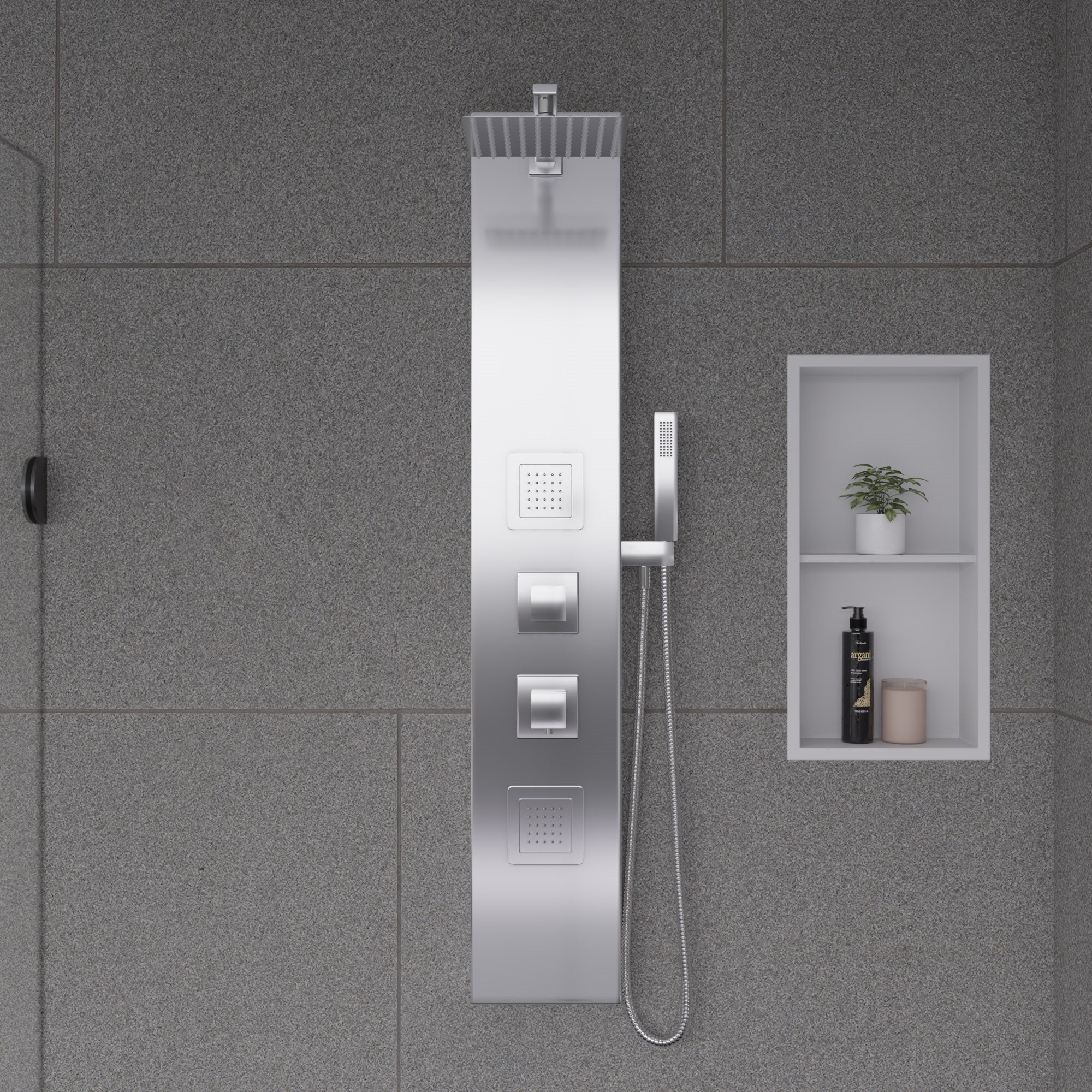 ALFI ABLD32B-BSS 32" Modern Brushed Stainless Steel Linear Shower Drain with Solid Cover