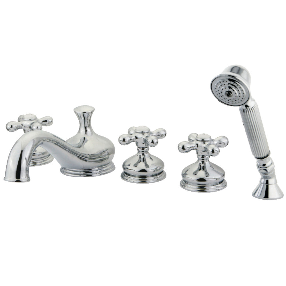 Kingston Brass KS33315AX Milano 5-Piece Roman Tub Faucet with Hand Shower, Polished Chrome