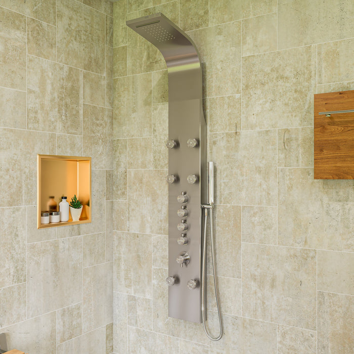 ALFI ABSP40 Stainless Steel Shower Panel with 6 Body Sprays