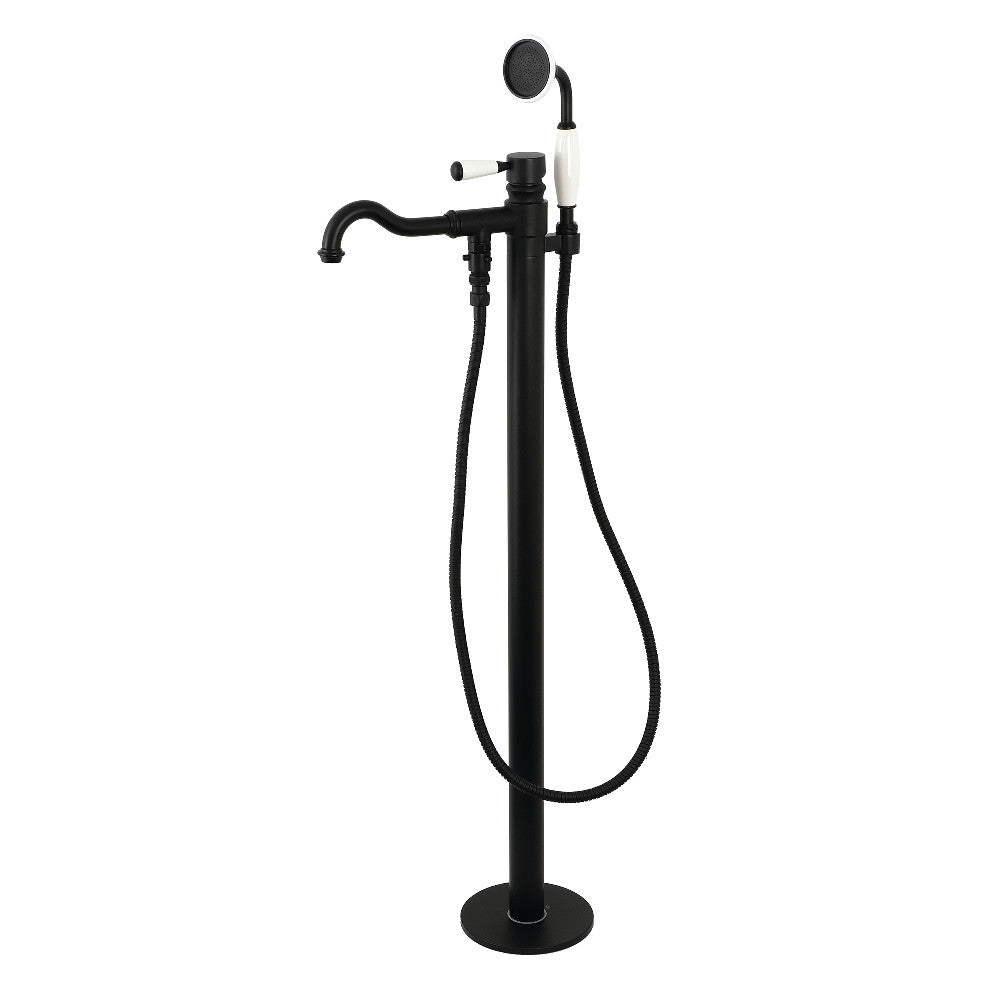 Kingston Brass KS7130DPL Paris Freestanding Tub Faucet with Hand Shower, Matte Black
