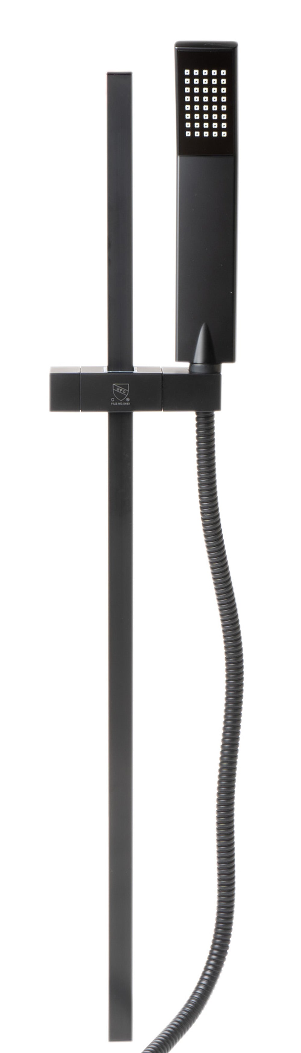 ALFI AB7606-BM Black Matte Square Sliding Rail Hand Shower Set